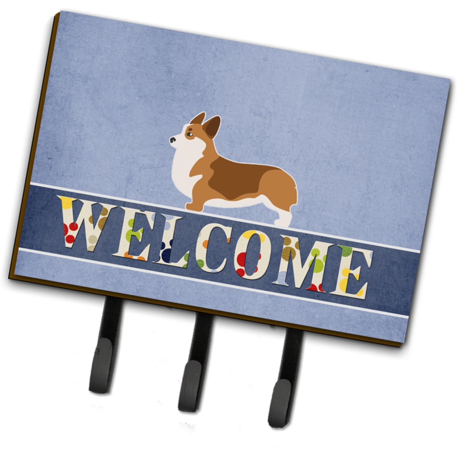 &quotCaroline's Treasures Corgi Welcome Wall Hook, Triple, Multicolor"