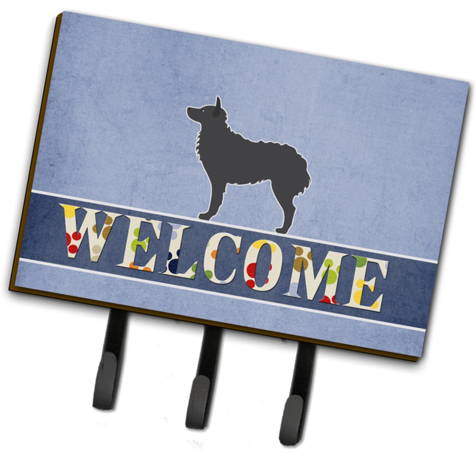 &quotCaroline's Treasures Croatian Sheepdog Welcome Wall Hook, Triple, Multicolor"