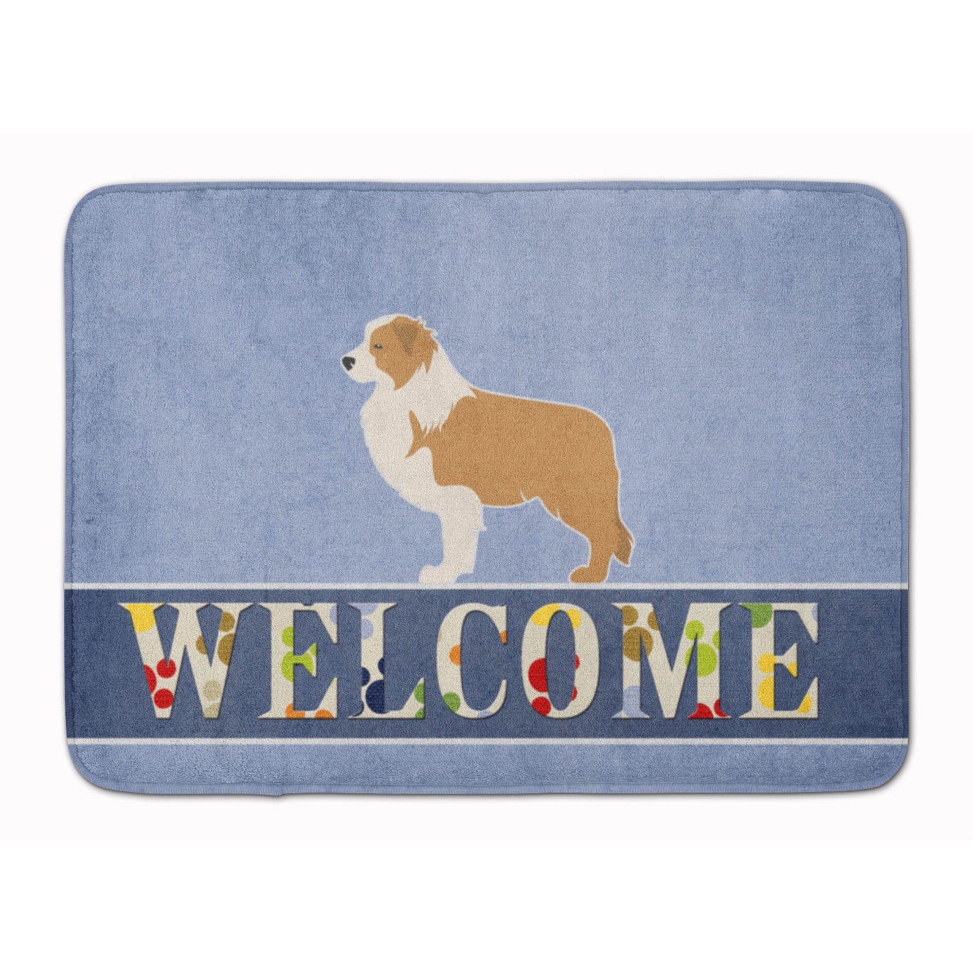 &quotCaroline's Treasures Red Border Collie Welcome Floor Mat, 19 x 27, Multicolor"