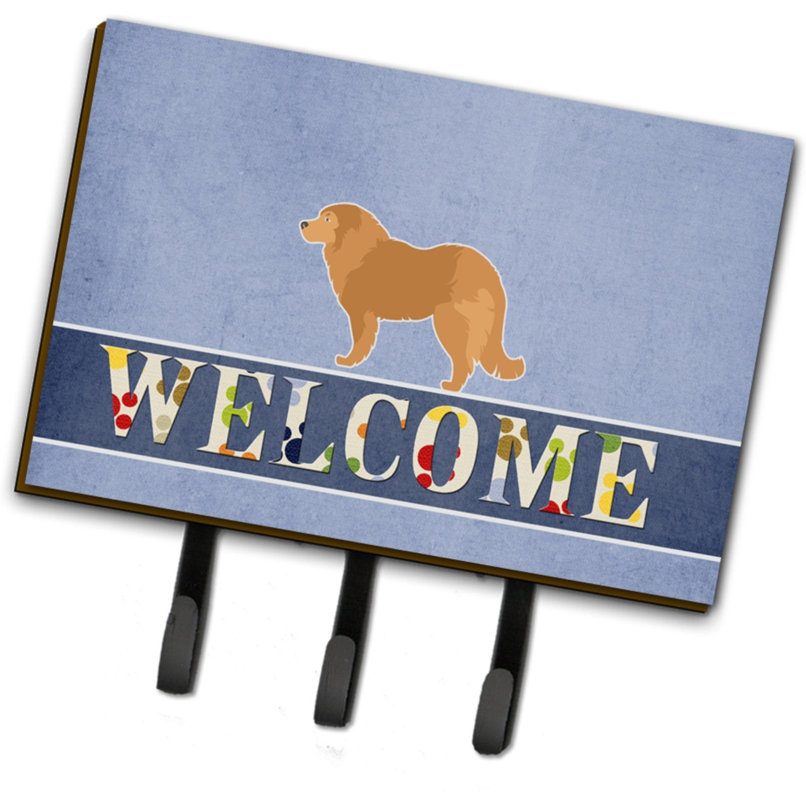 &quotCaroline's Treasures Caucasian Shepherd Dog Welcome Wall Hook, Triple, Multicolor"