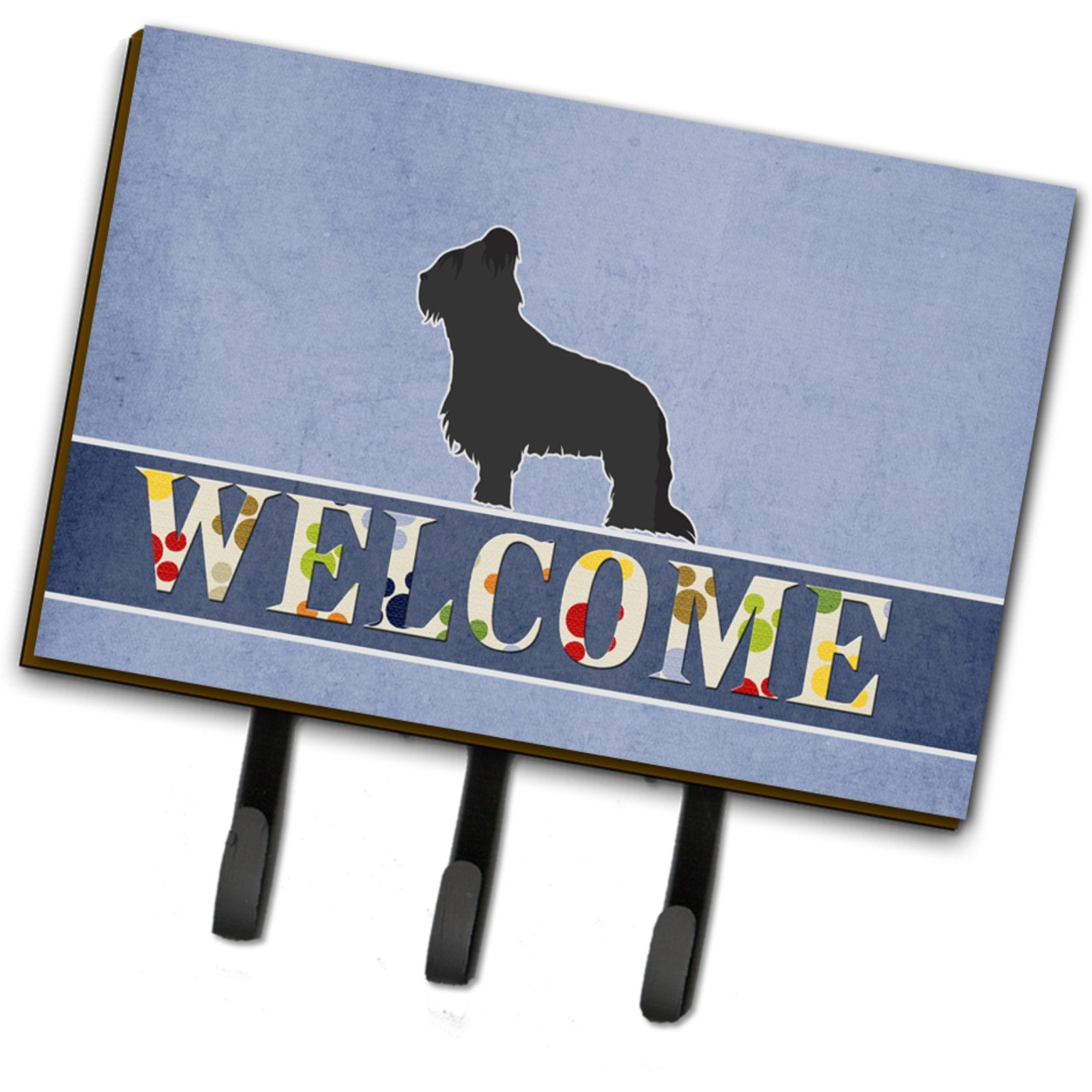 &quotCaroline's Treasures Briard Welcome Wall Hook, Triple, Multicolor"
