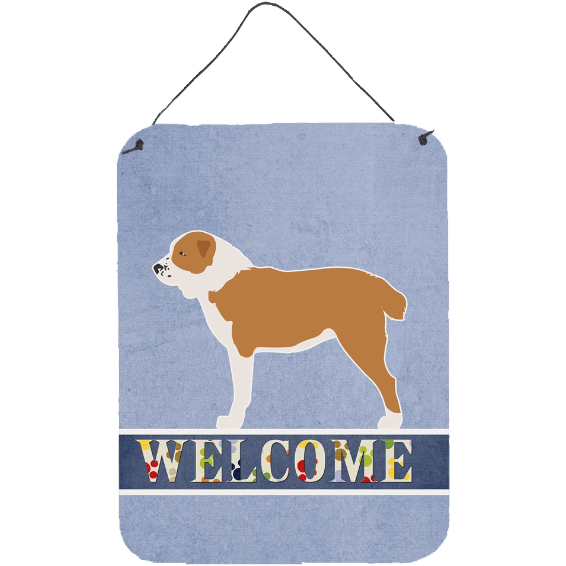 &quotCaroline's Treasures Central Asian Shepherd Dog Welcome Metal Print, 16 x 12, Multicolor"