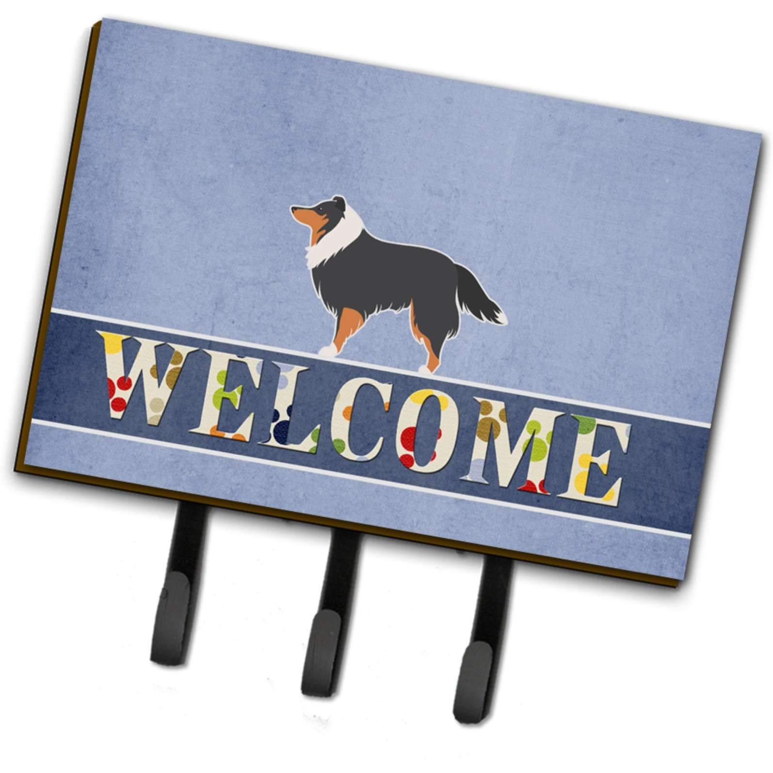 &quotCaroline's Treasures Shetland Sheltie and Shetl and Sheepdog Welcome Wall Hook, Triple, Multicolor"