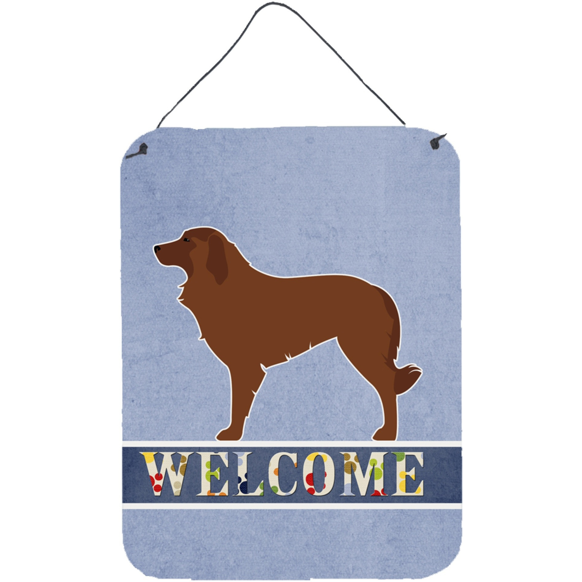 &quotCaroline's Treasures Portuguese Sheepdog Dog Welcome Metal Print, 16 x 12, Multicolor"