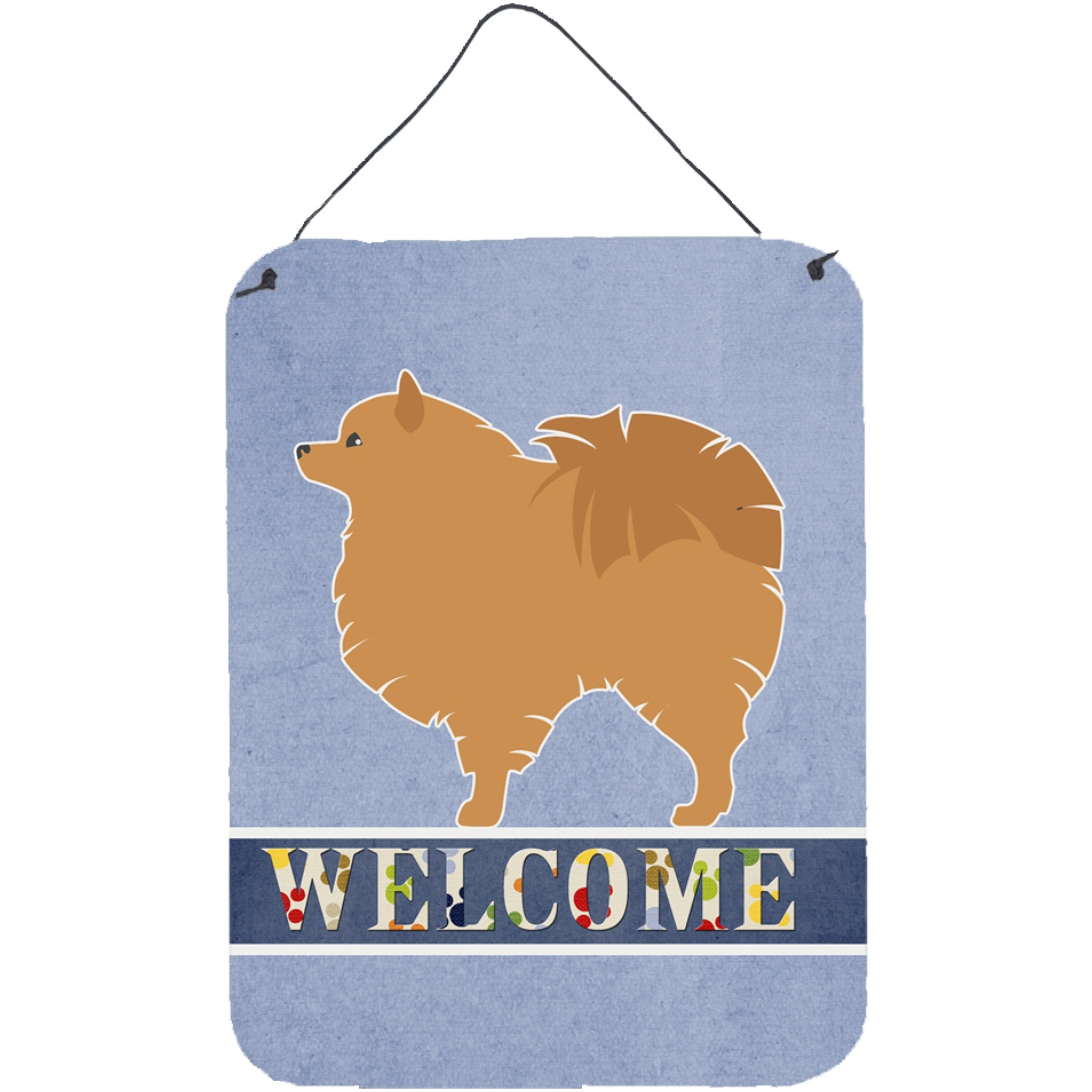 &quotCaroline's Treasures Pomeranian Welcome Metal Print, 16 x 12, Multicolor"