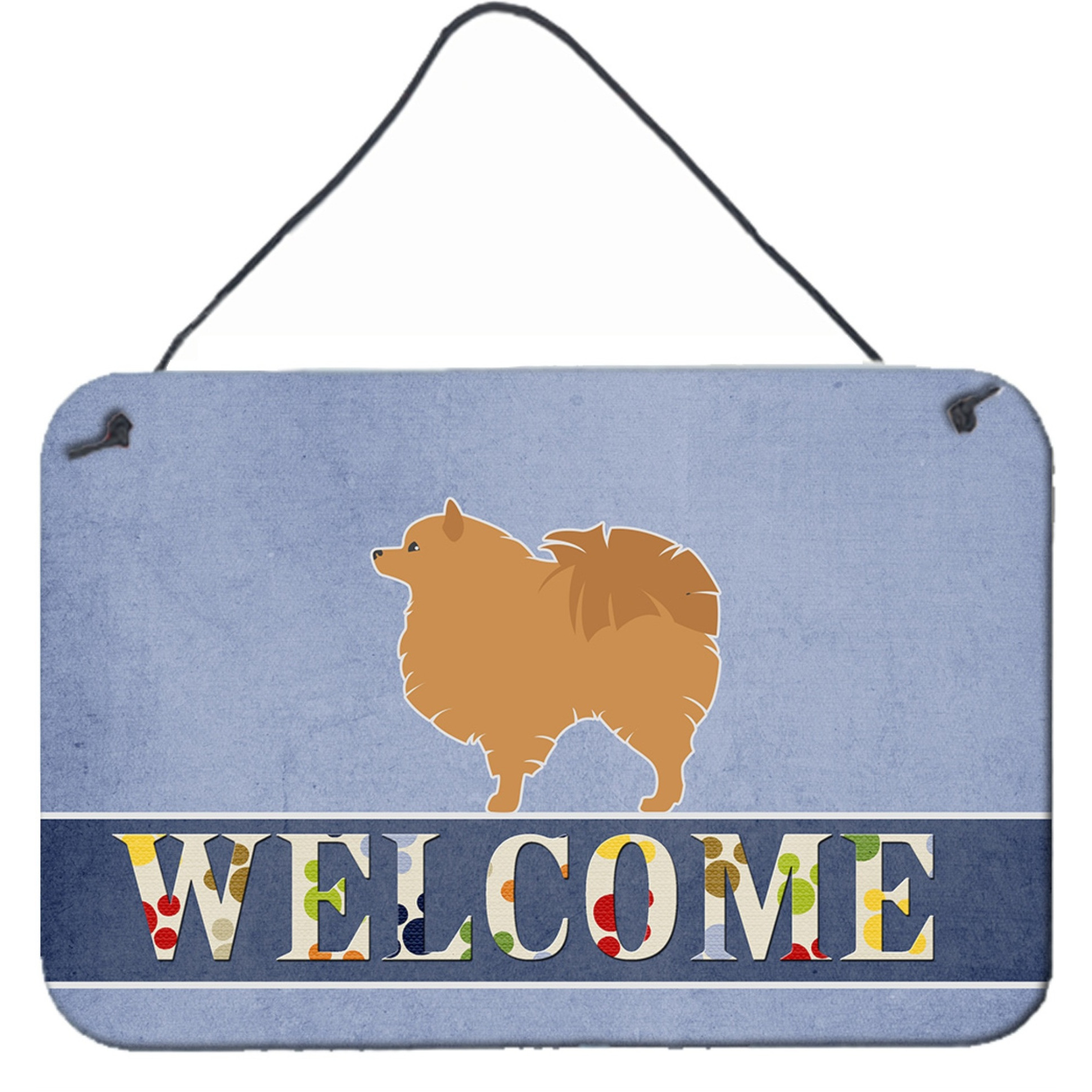&quotCaroline's Treasures Pomeranian Welcome Metal Print, 8 x 12, Multicolor"