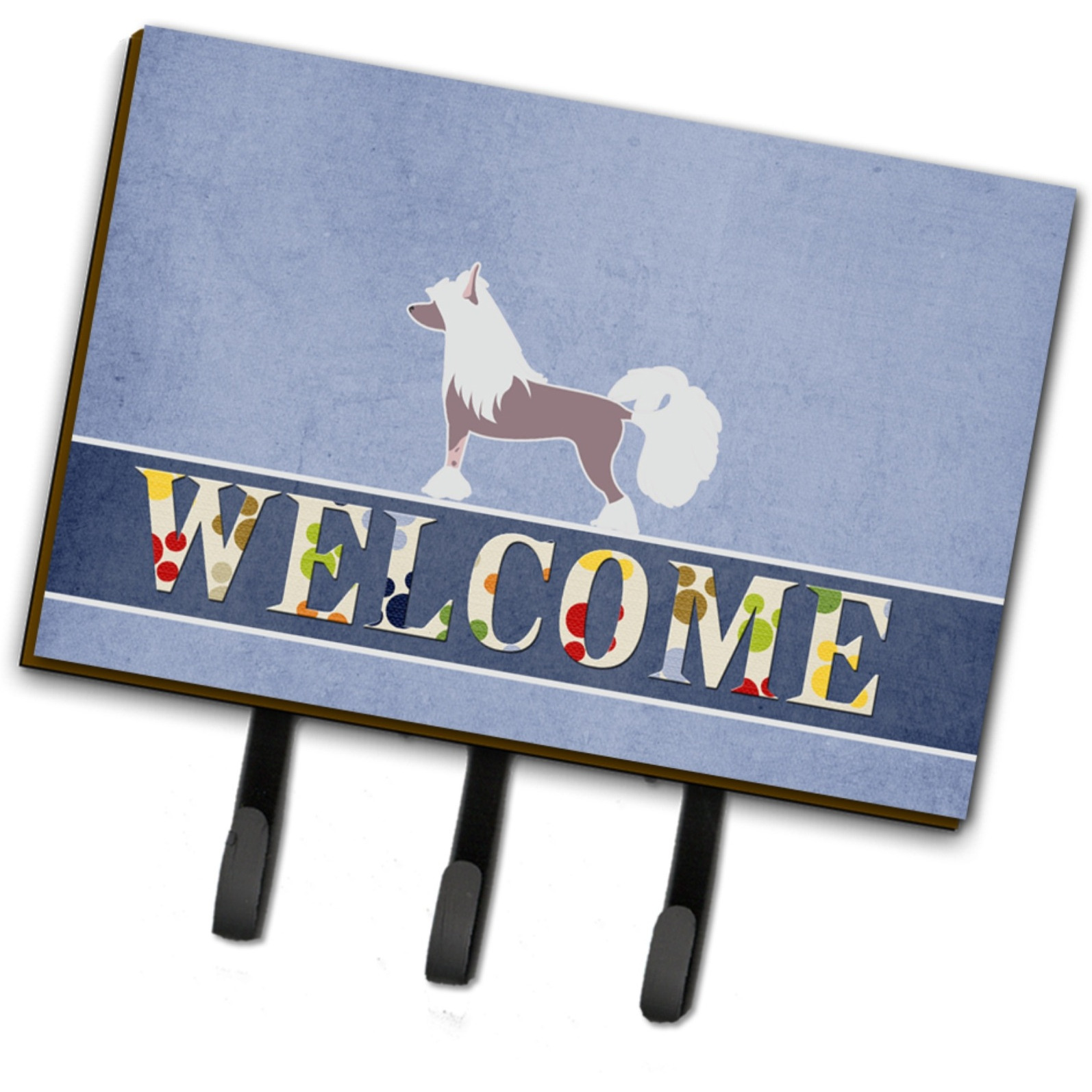 &quotCaroline's Treasures Chinese Crested Welcome Wall Hook, Triple, Multicolor"