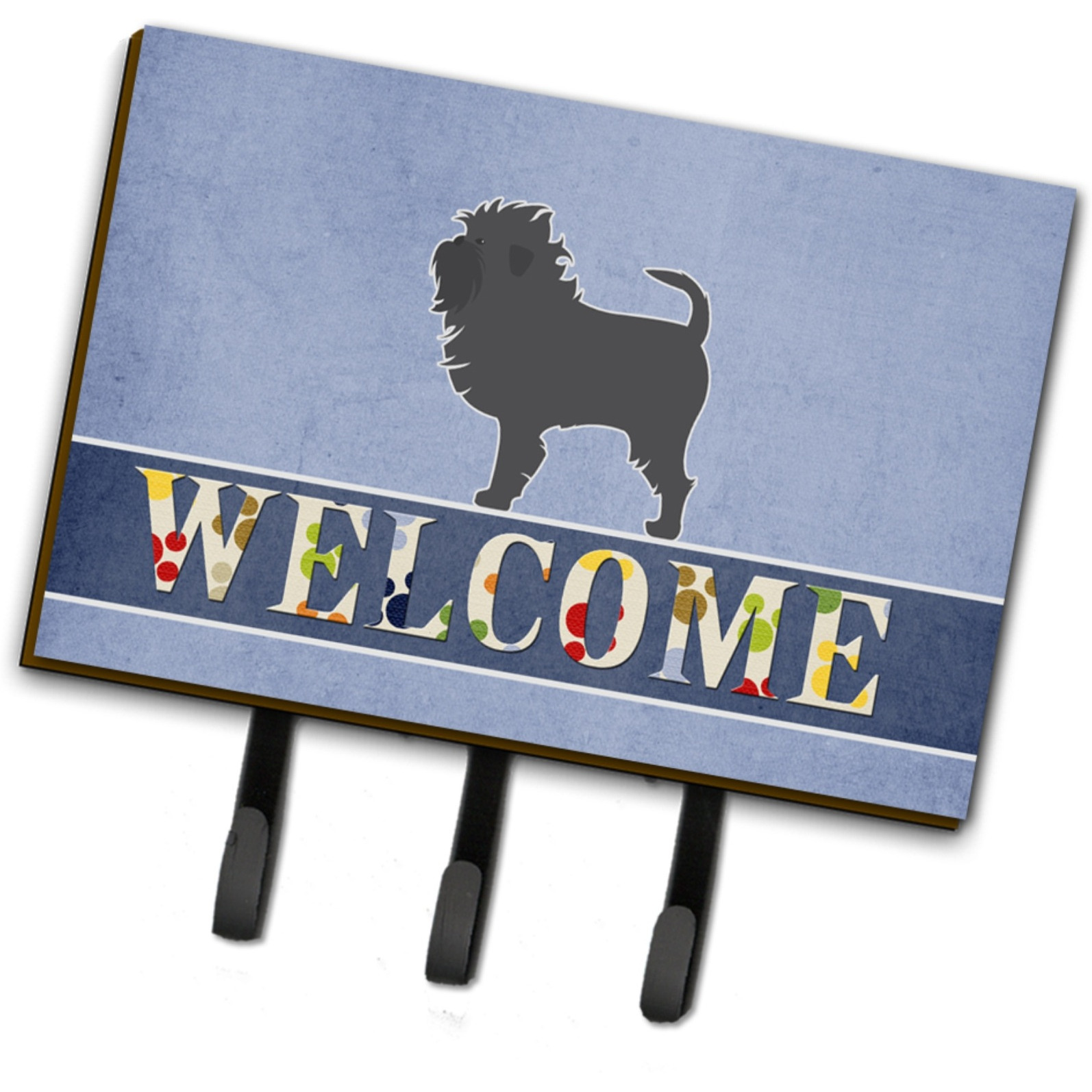 &quotCaroline's Treasures Affenpinscher Welcome Wall Hook, Triple, Multicolor"