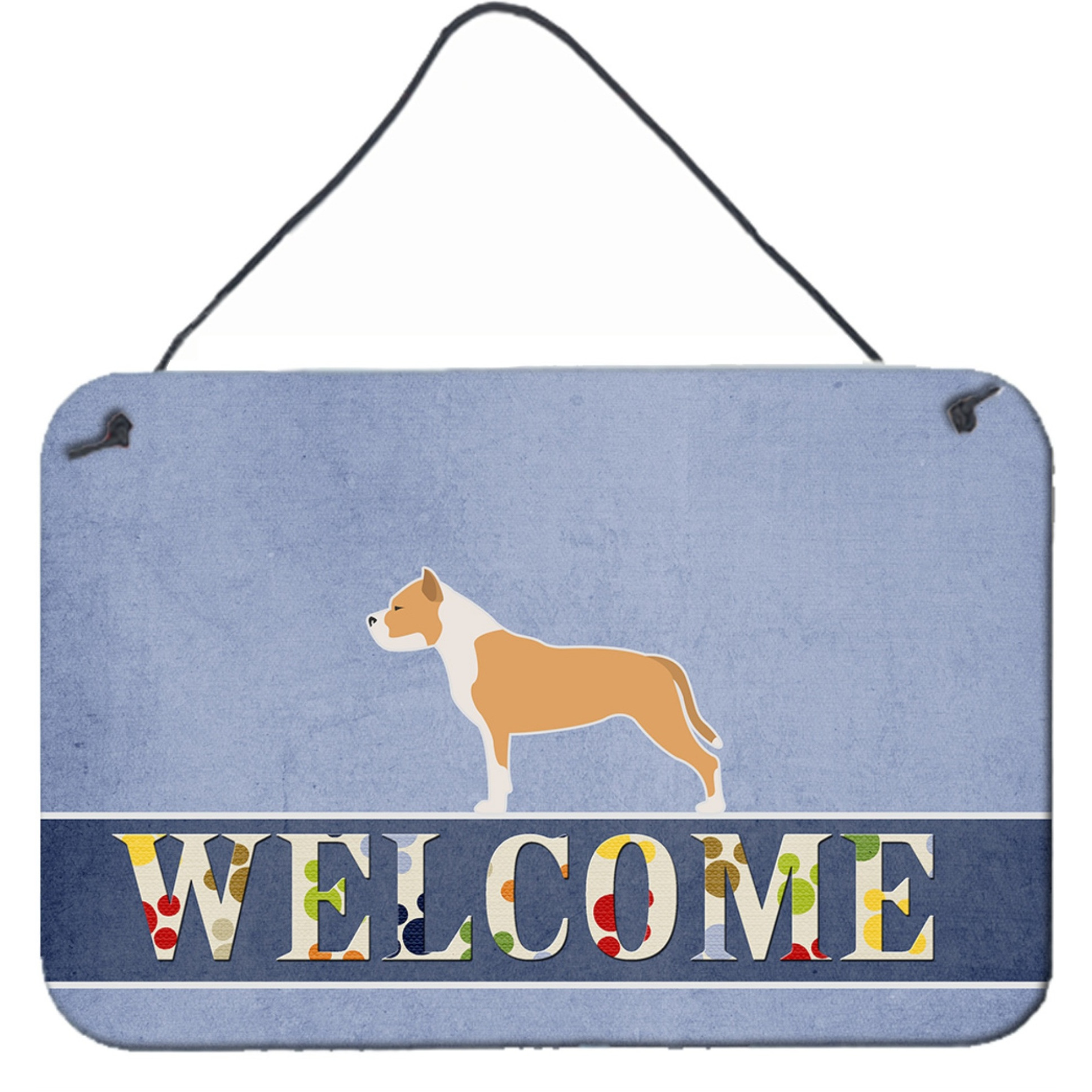 &quotCaroline's Treasures Staffordshire Bull Terrier Welcome Metal Print, 8 x 12, Multicolor"