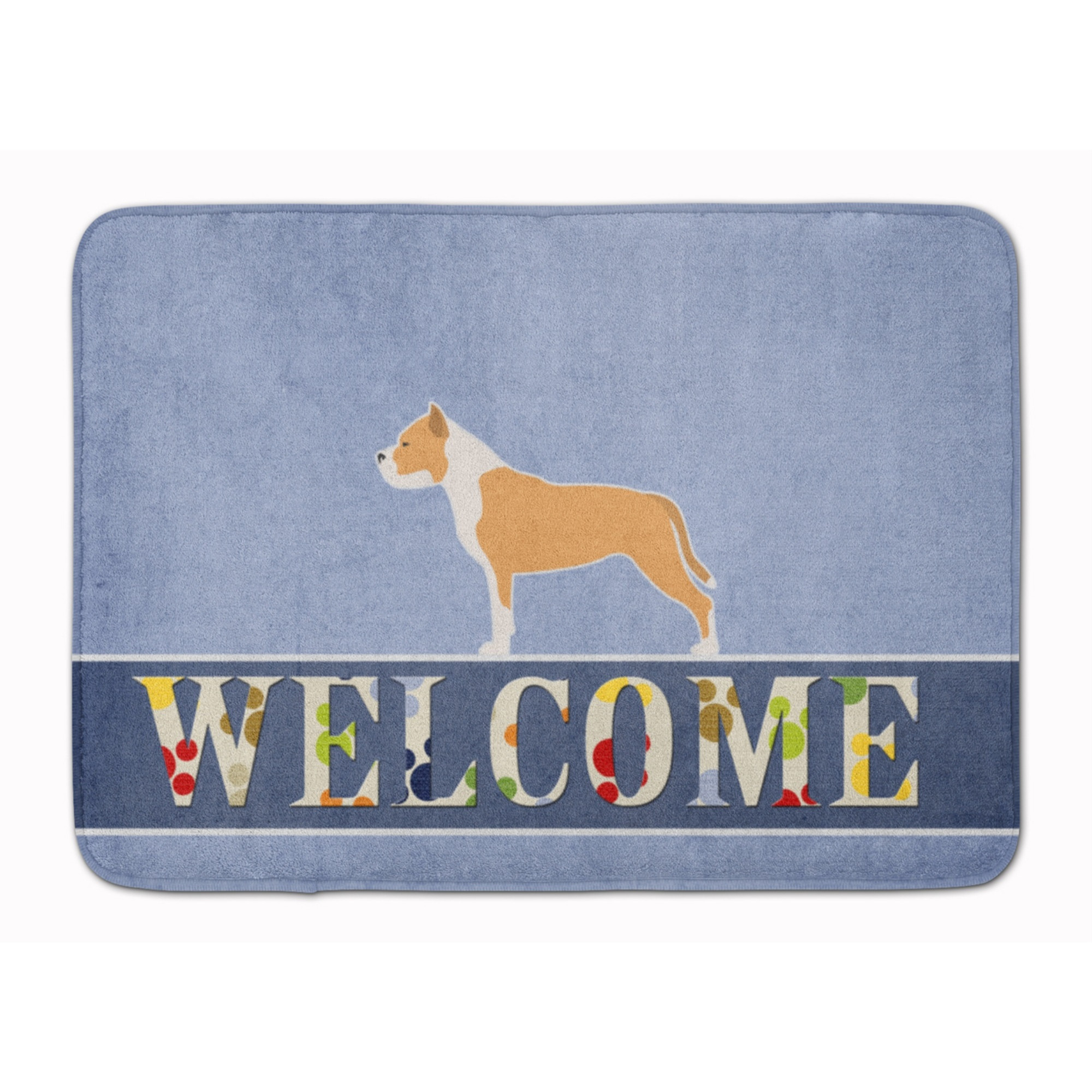 &quotCaroline's Treasures Staffordshire Bull Terrier Welcome Floor Mat, 19 x 27, Multicolor"