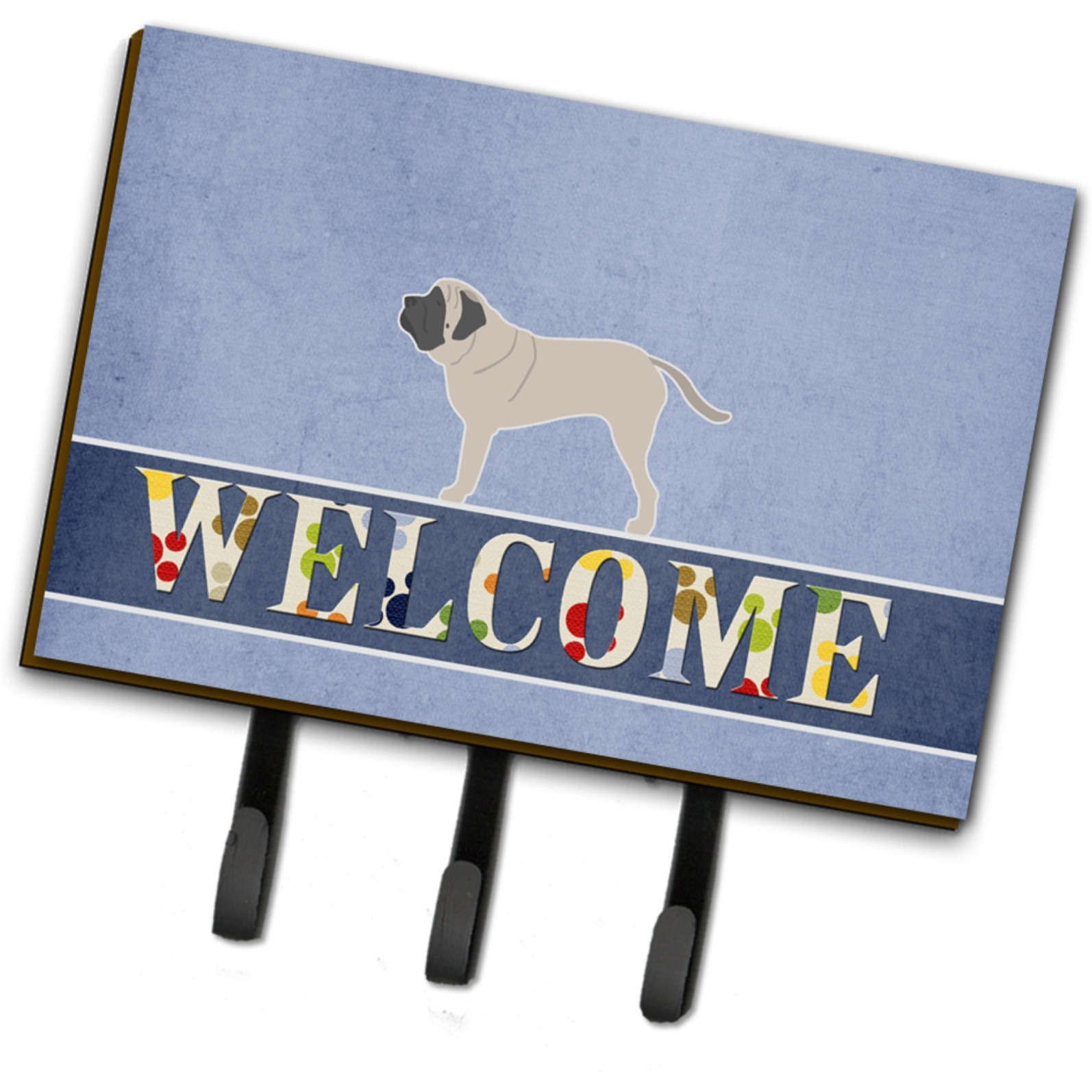 &quotCaroline's Treasures English Mastiff Welcome Wall Hook, Triple, Multicolor"