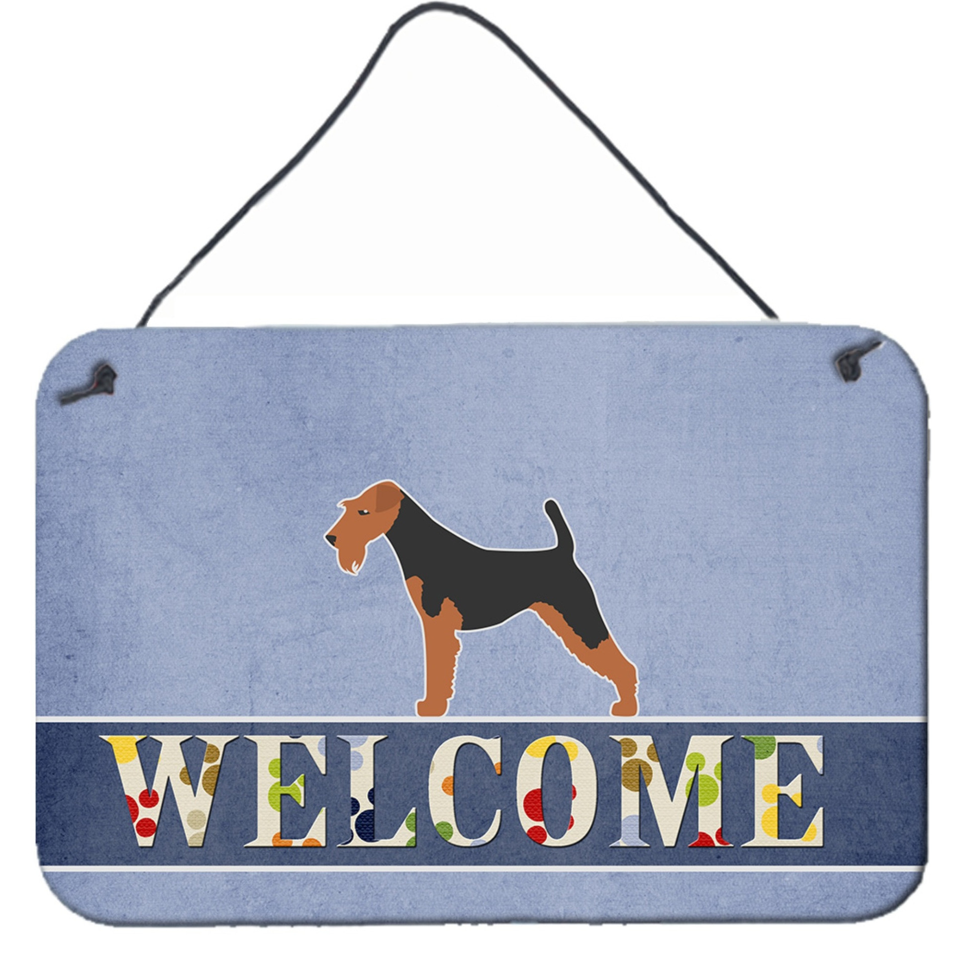 &quotCaroline's Treasures Airedale Terrier Welcome Metal Print, 8 x 12, Multicolor"