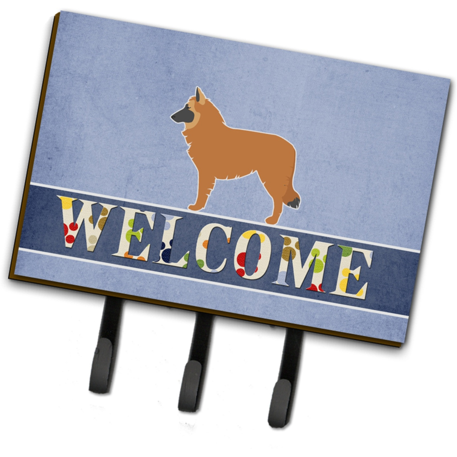 &quotCaroline's Treasures Belgian Shepherd Welcome Wall Hook, Triple, Multicolor"