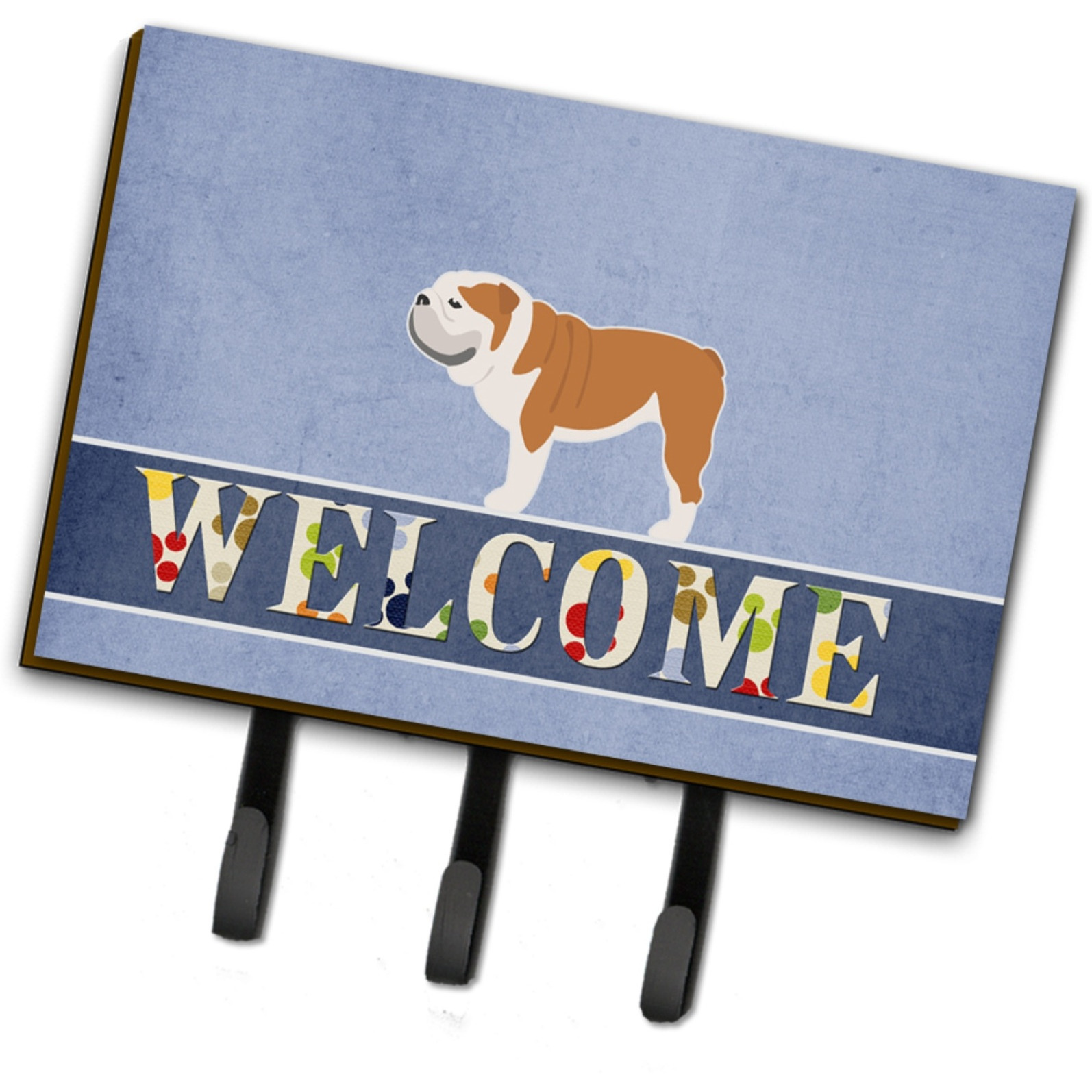 &quotCaroline's Treasures English Bulldog Welcome Wall Hook, Triple, Multicolor"