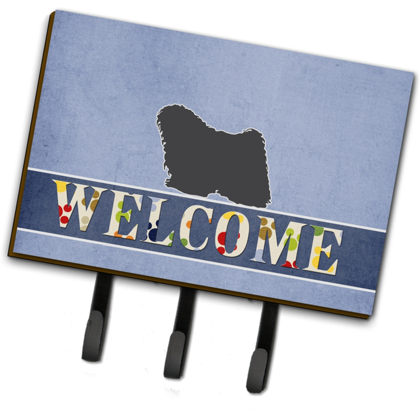 &quotCaroline's Treasures Puli Welcome Wall Hook, Triple, Multicolor"