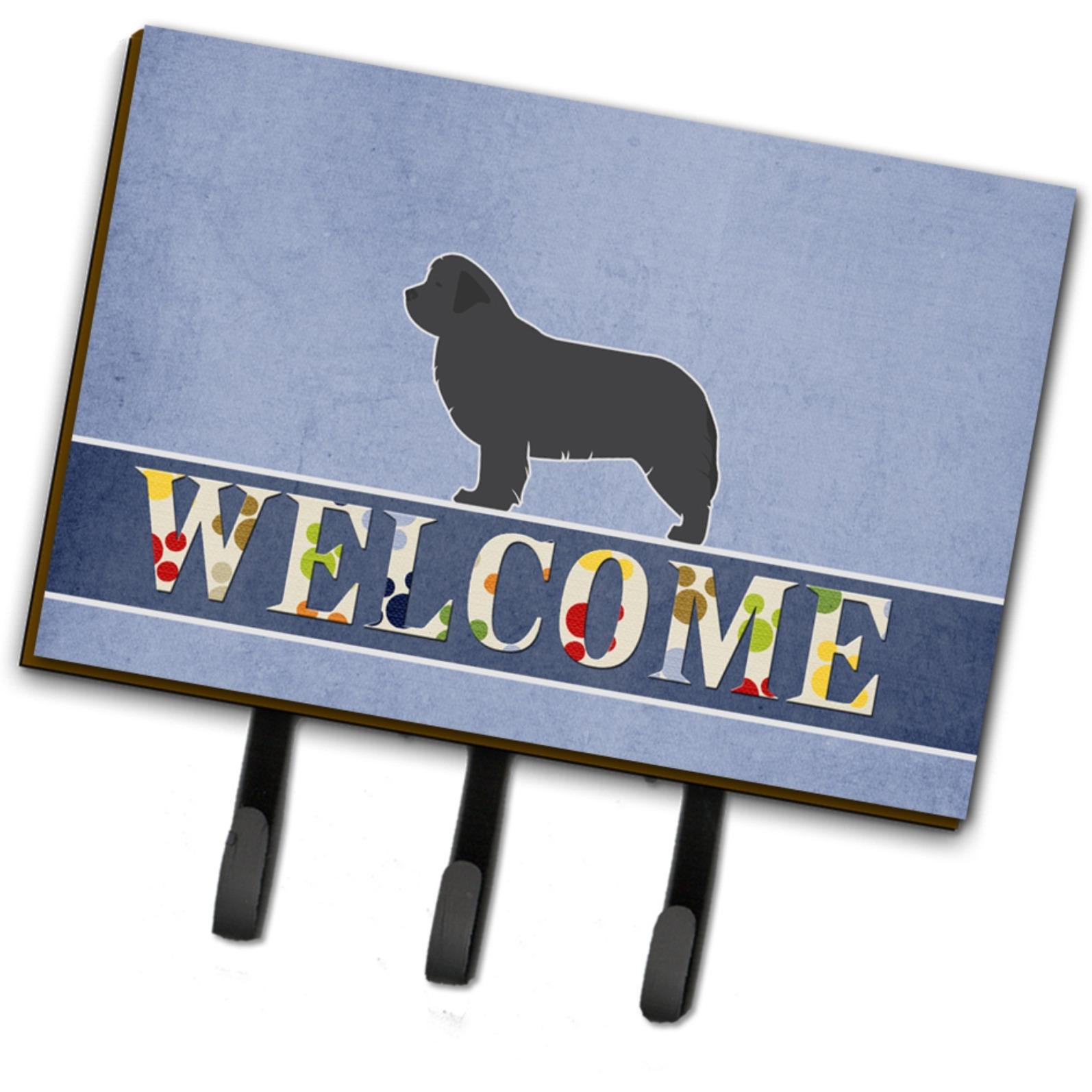 &quotCaroline's Treasures Newfoundland Welcome Wall Hook, Triple, Multicolor"