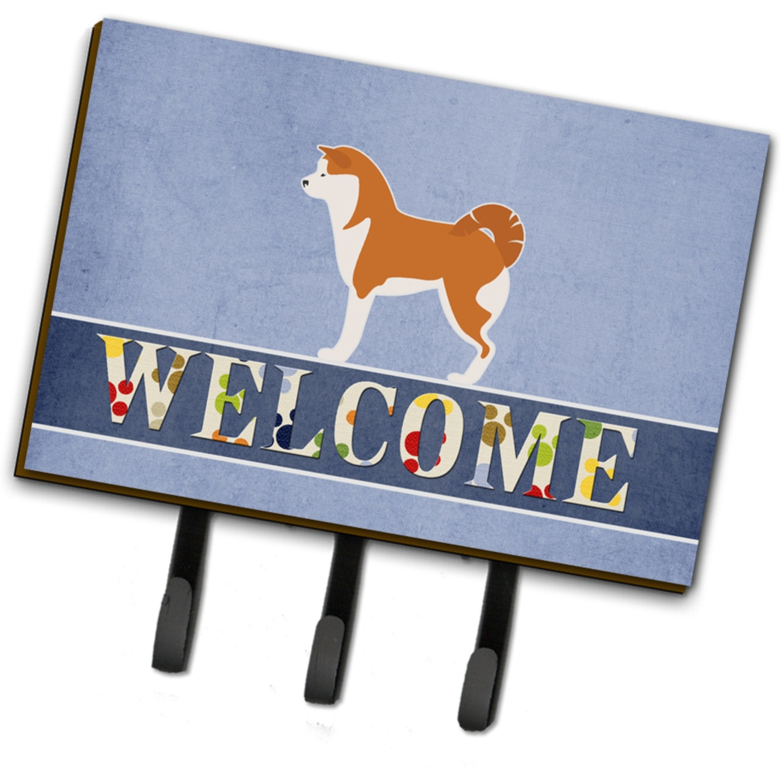 &quotCaroline's Treasures Akita Welcome Wall Hook, Triple, Multicolor"