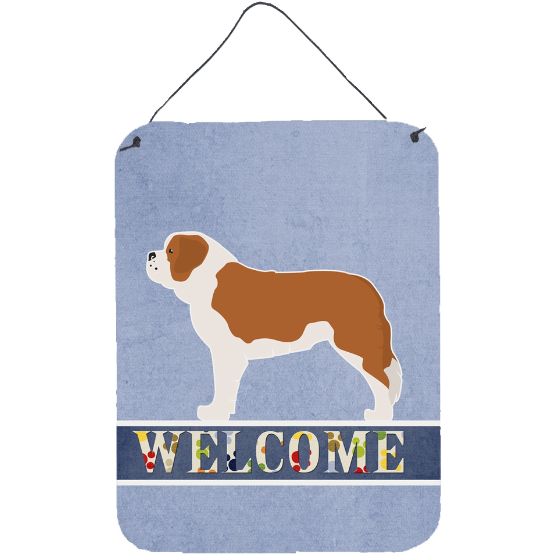 &quotCaroline's Treasures Saint Bernard Welcome Metal Print, 16 x 12, Multicolor"