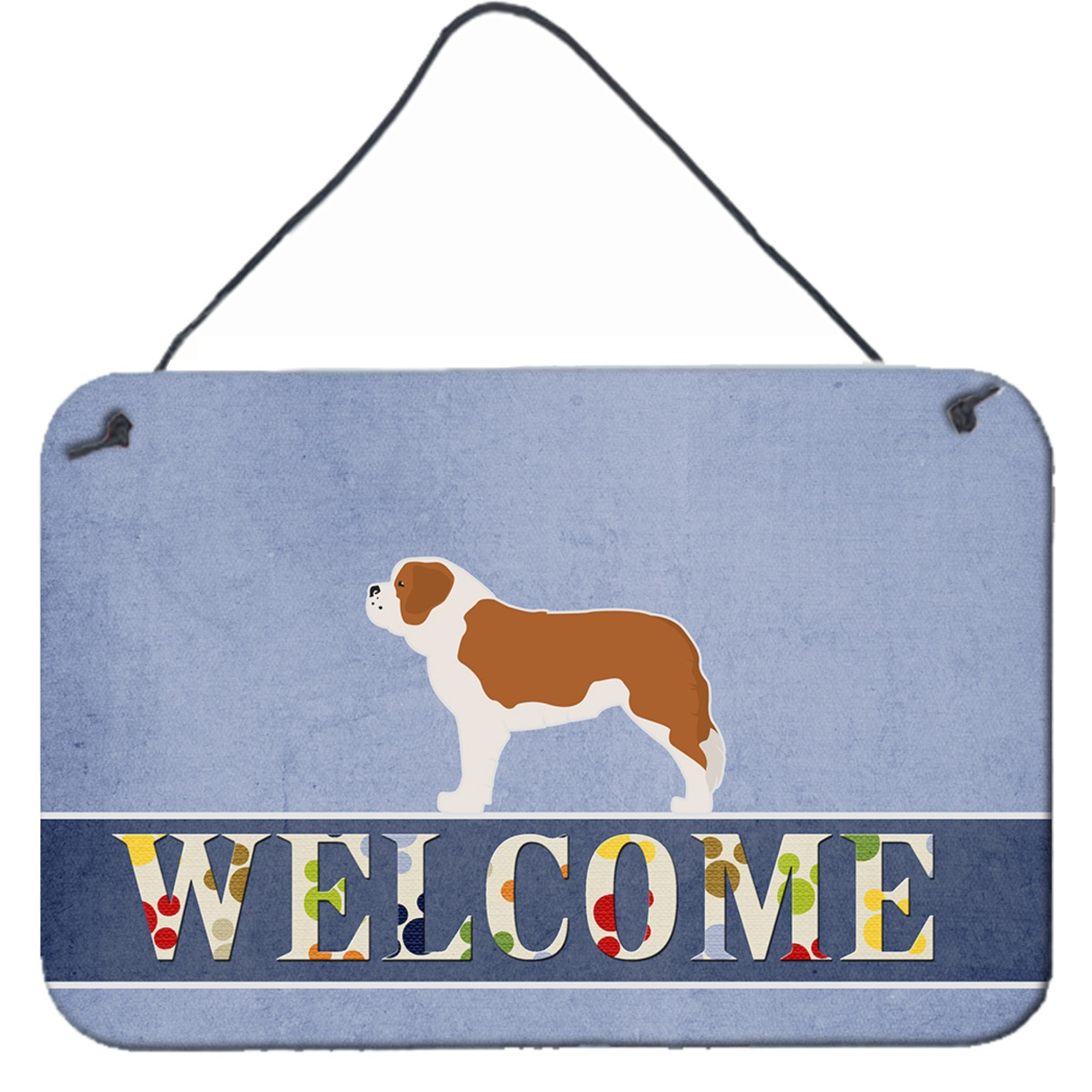 &quotCaroline's Treasures Saint Bernard Welcome Metal Print, 8 x 12"
