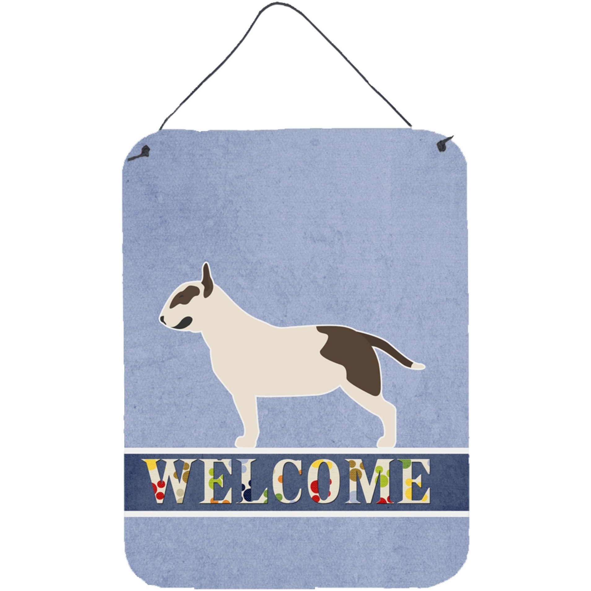&quotCaroline's Treasures Bull Terrier Welcome Metal Print, 16 x 12, Multicolor"