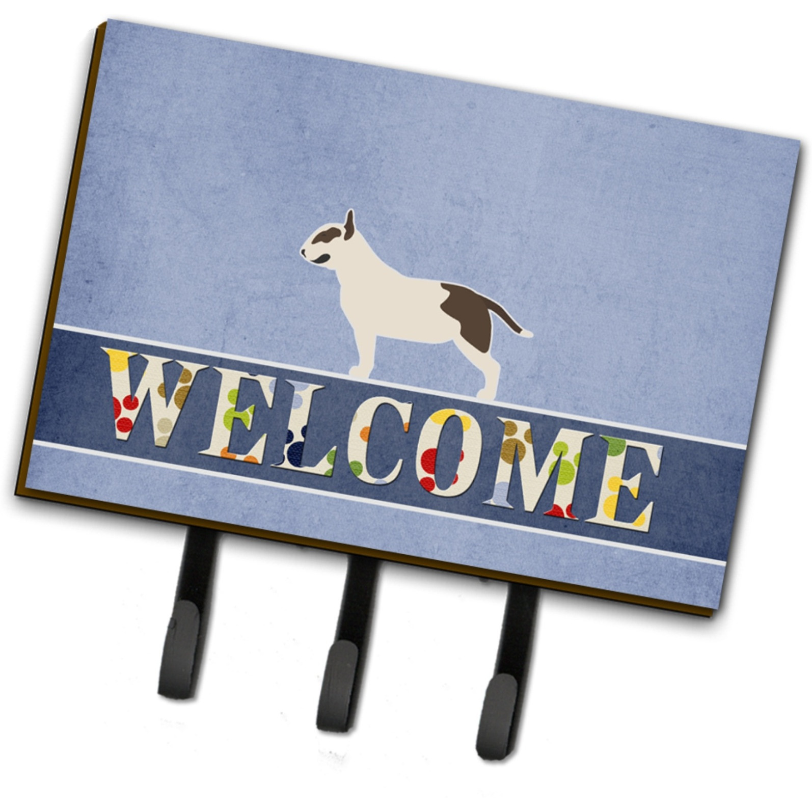 &quotCaroline's Treasures Bull Terrier Welcome Wall Hook, Triple, Multicolor"