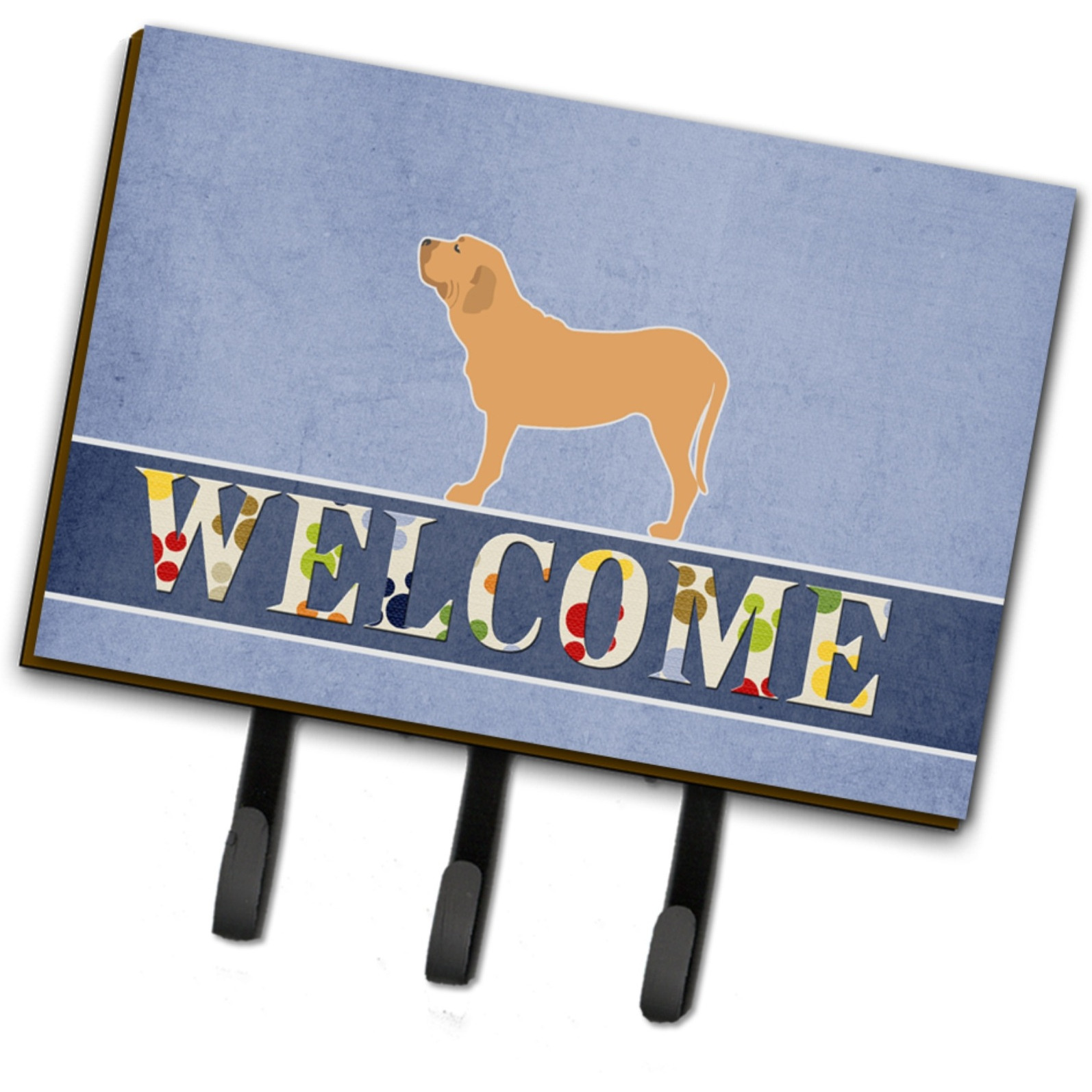 &quotCaroline's Treasures Fila Brasileiro Welcome Wall Hook, Triple, Multicolor"
