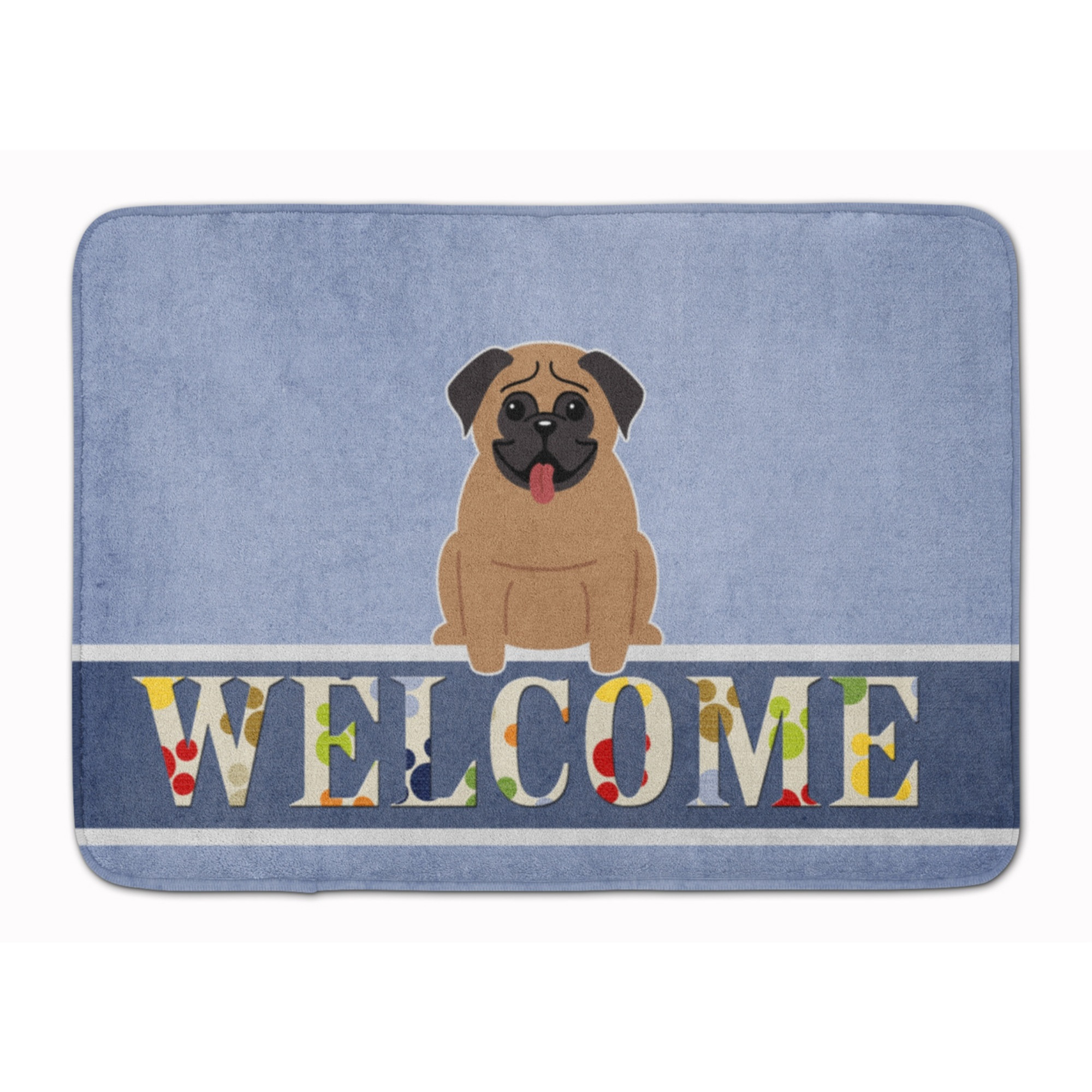 &quotCaroline's Treasures Pug Brown Welcome Floor Mat, 19 x 27, Multicolor"