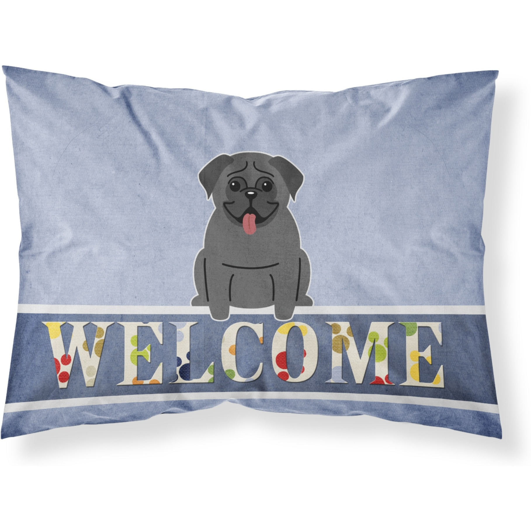 &quotCaroline's Treasures Pug Black Welcome Pillowcase, Standard,"