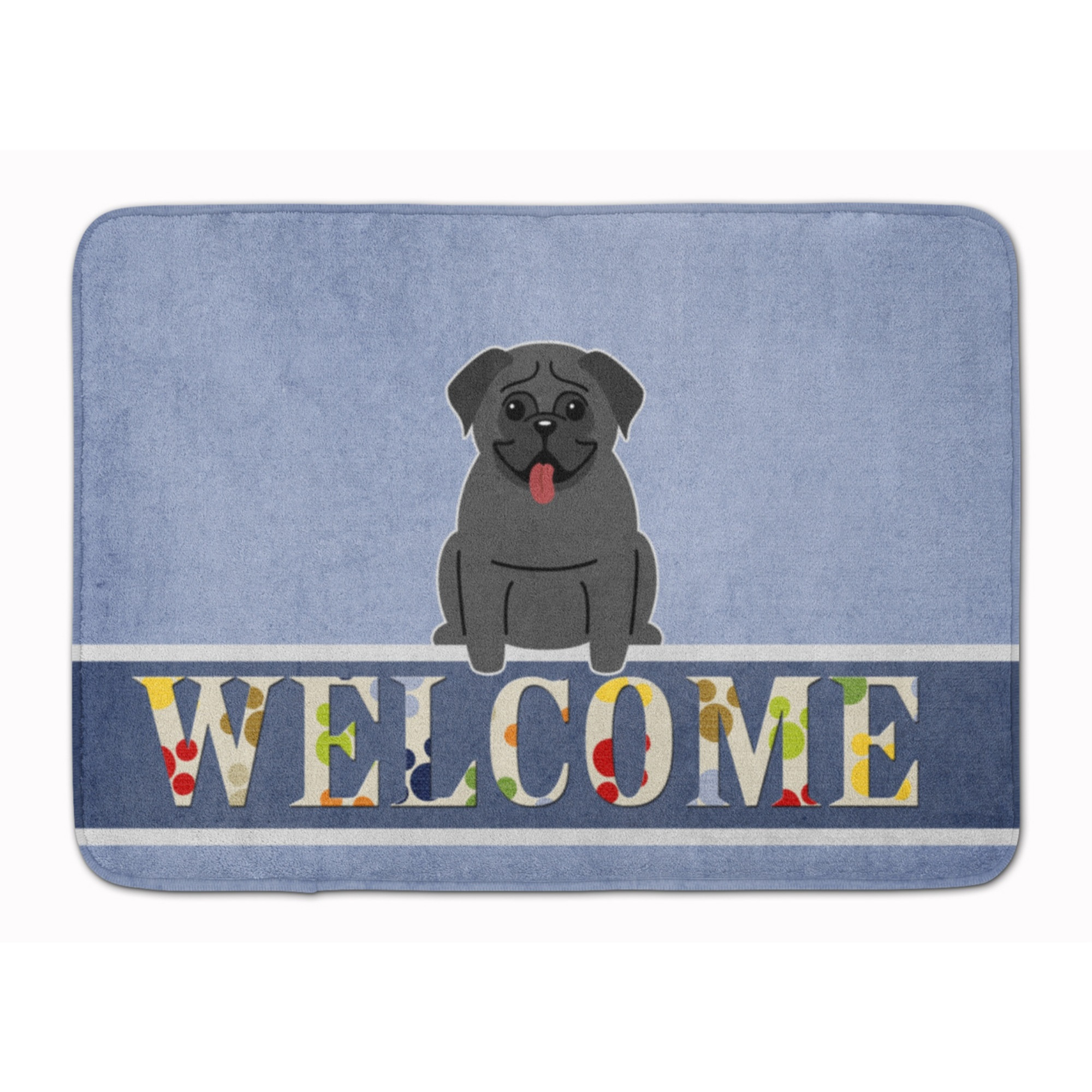&quotCaroline's Treasures Pug Black Welcome Floor Mat, 19 x 27, Multicolor"