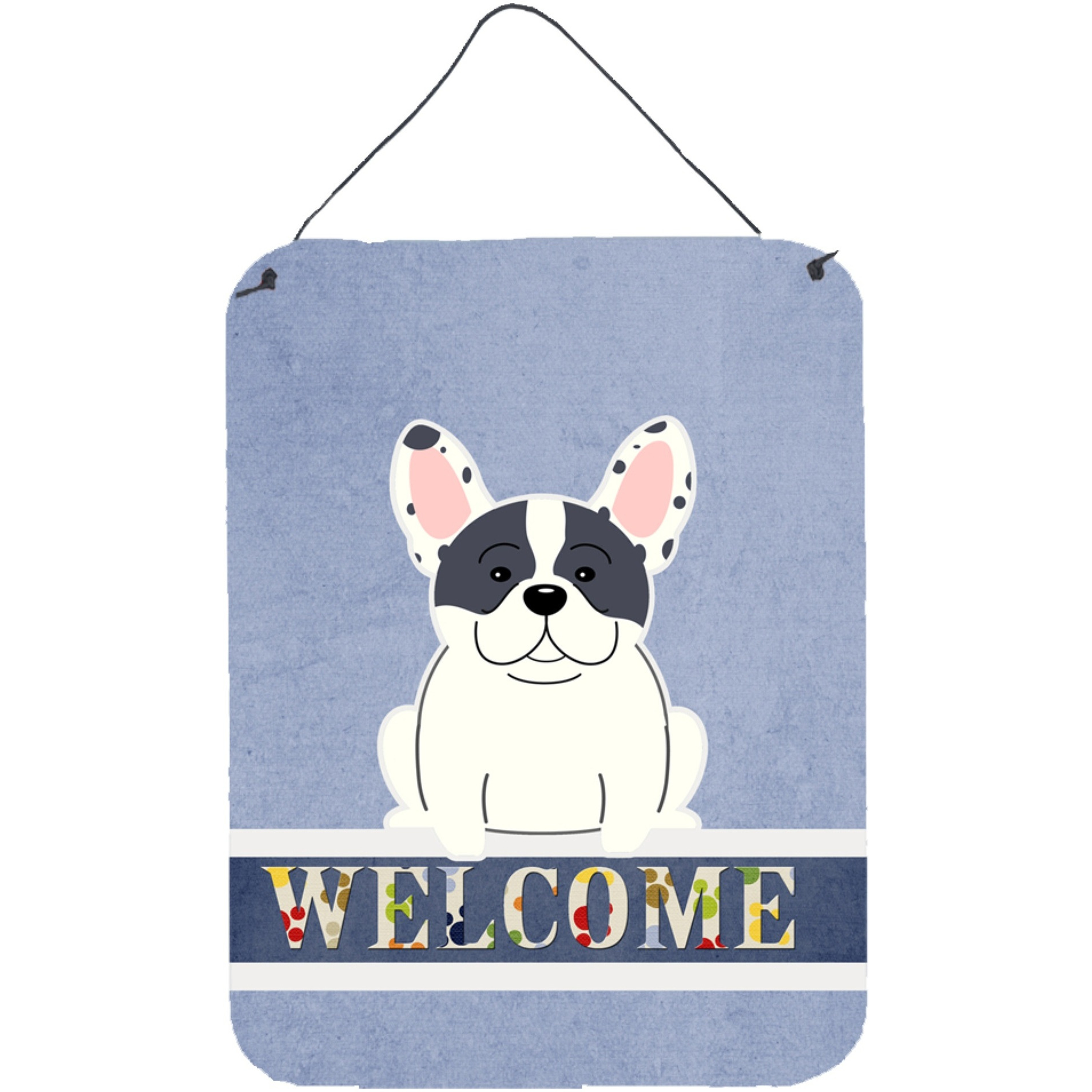 &quotCaroline's Treasures French Bulldog Piebald Welcome Metal Print, 16 x 12, Multicolor"