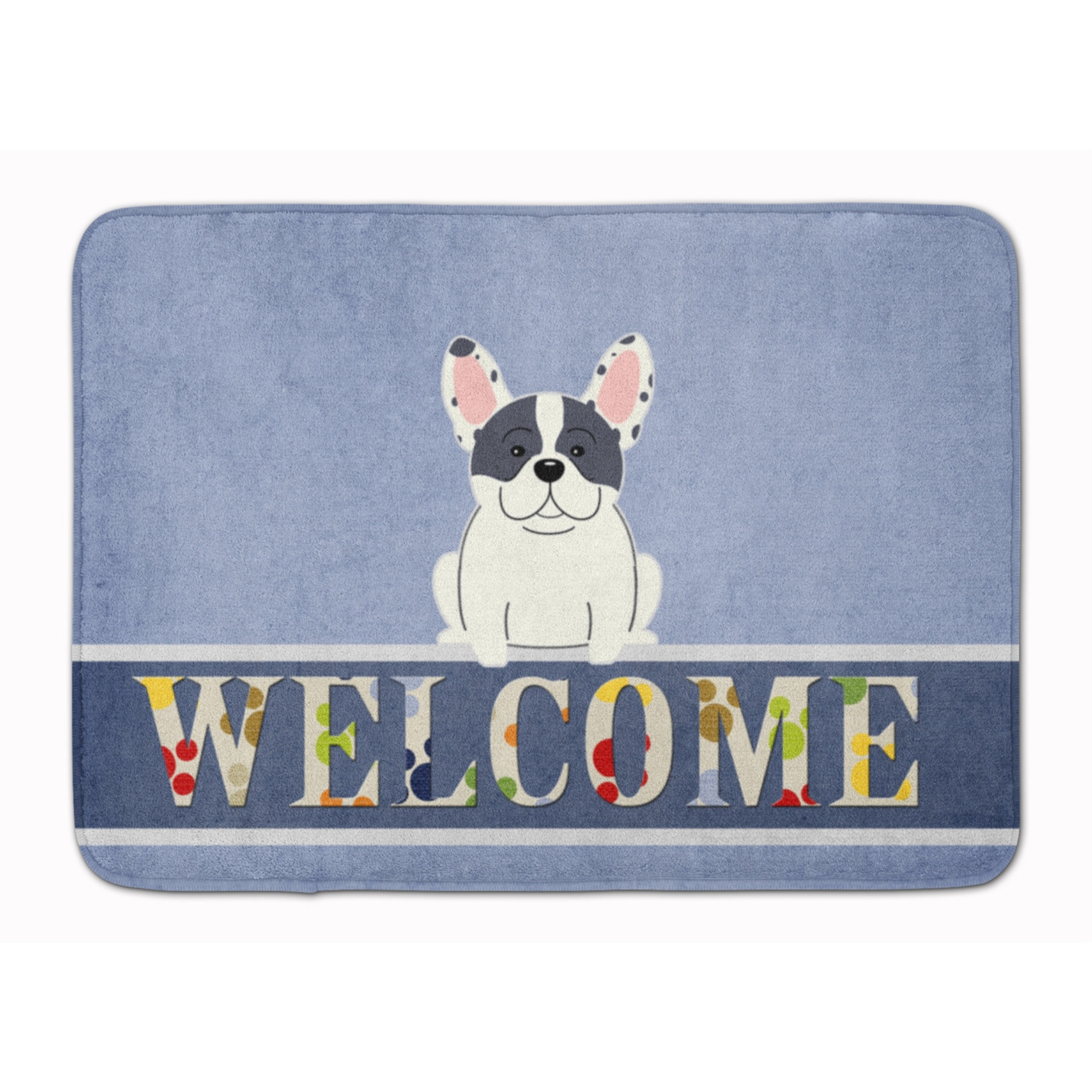 &quotCaroline's Treasures French Bulldog Piebald Welcome Floor Mat, 19 x 27, Multicolor"
