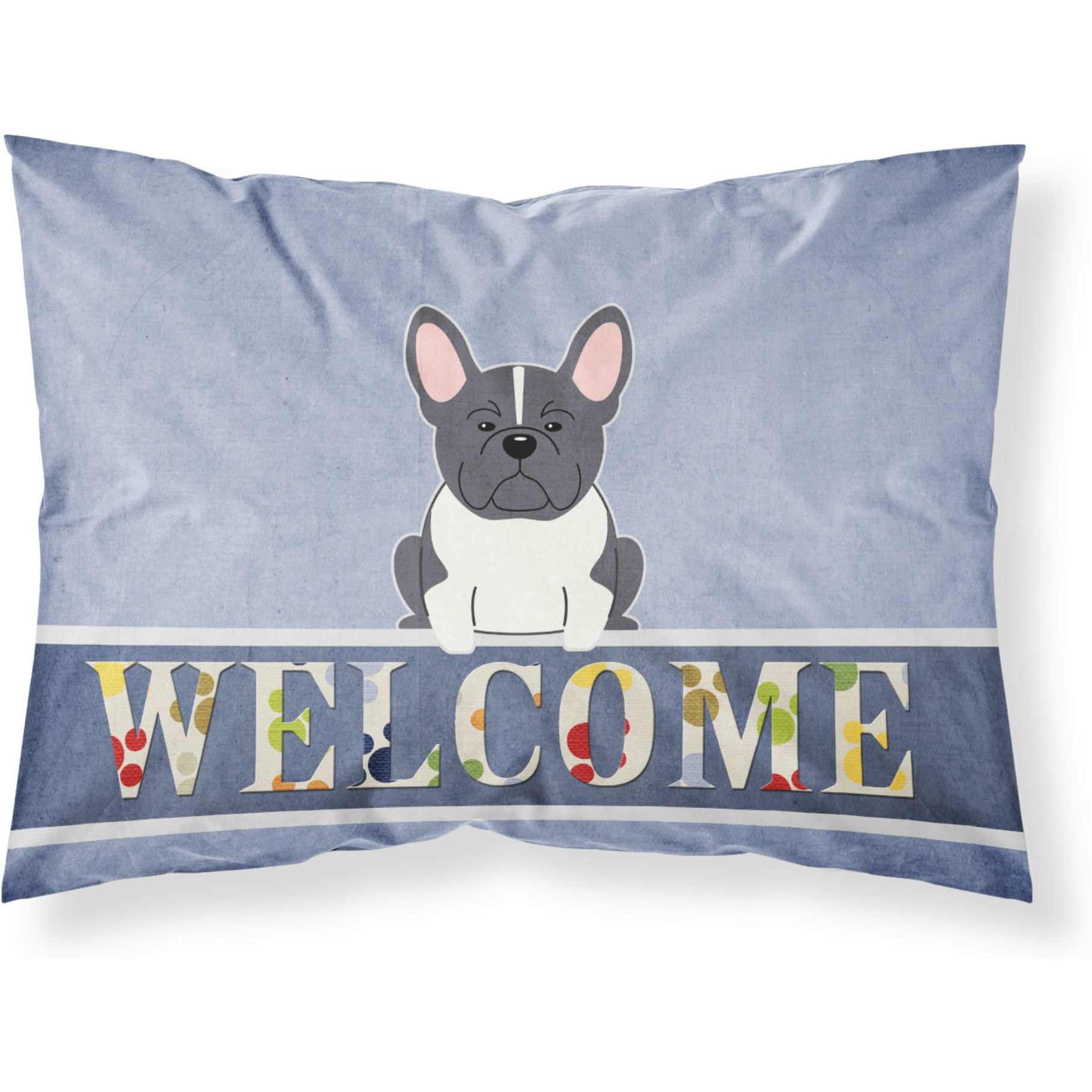 &quotCaroline's Treasures French Bulldog Black White Welcome Pillowcase, Standard, Multicolor"