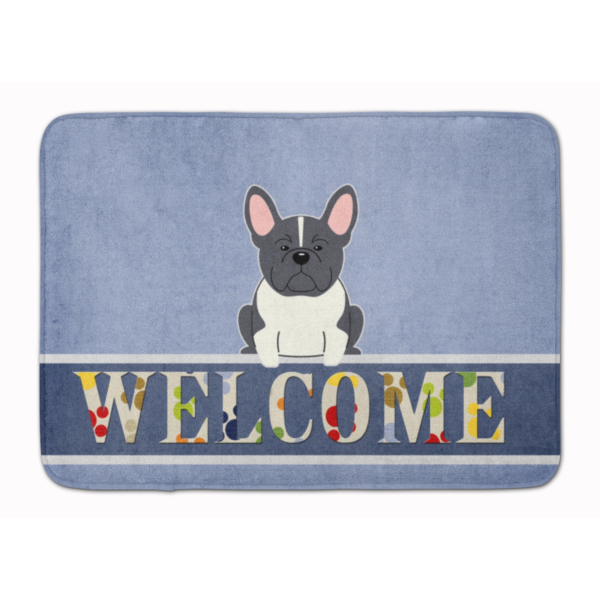 &quotCaroline's Treasures French Bulldog Black White Welcome Floor Mat, 19 x 27, Multicolor"