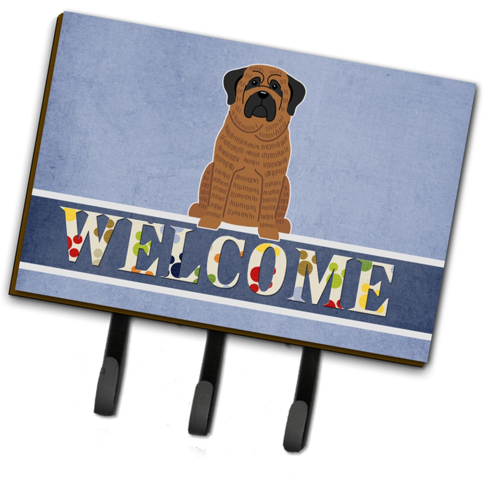 &quotCaroline's Treasures Mastiff Brindle Welcome Wall Hook, Triple, Multicolor"