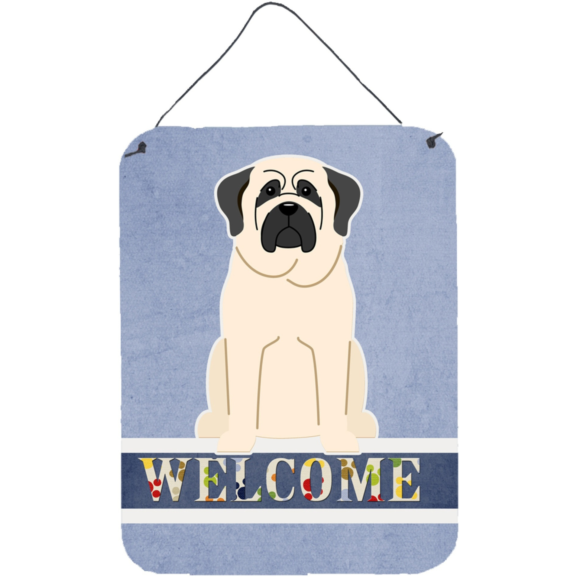 &quotCaroline's Treasures Mastiff White Welcome Metal Print, 16 x 12, Multicolor"