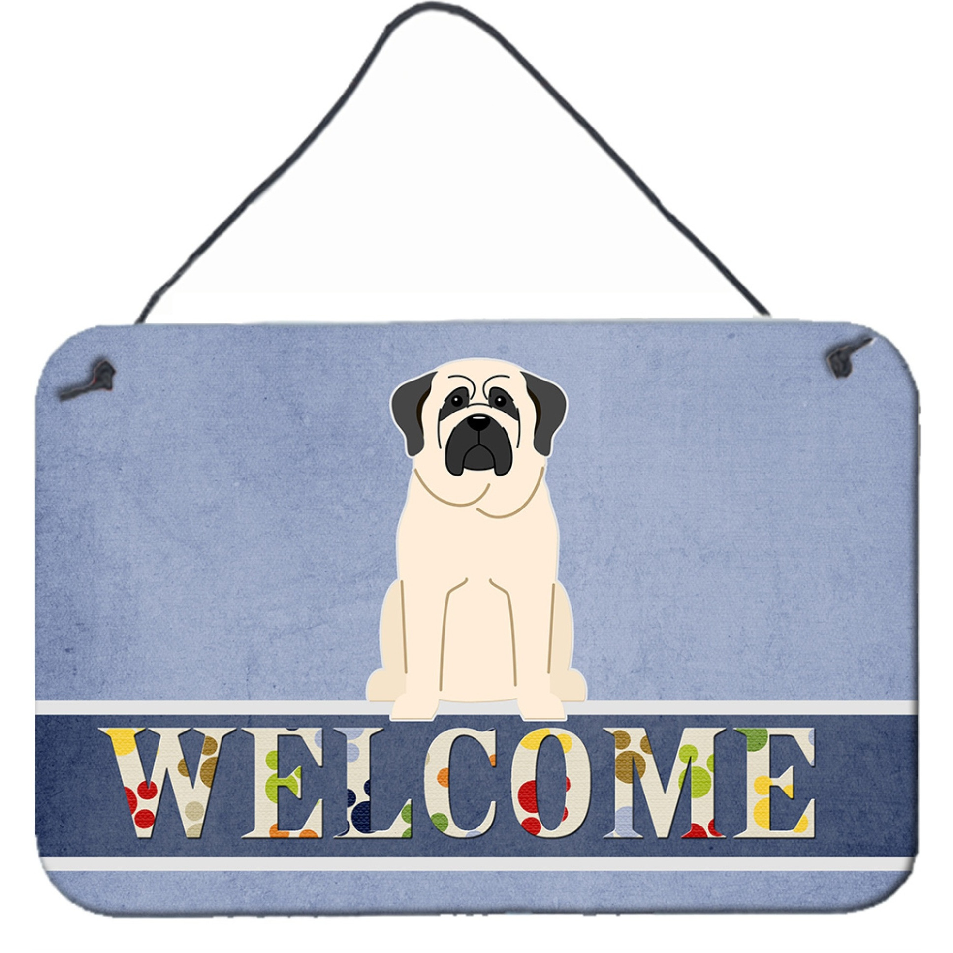 &quotCaroline's Treasures Welcome Mastiff White Metal Print, 8 x 12"