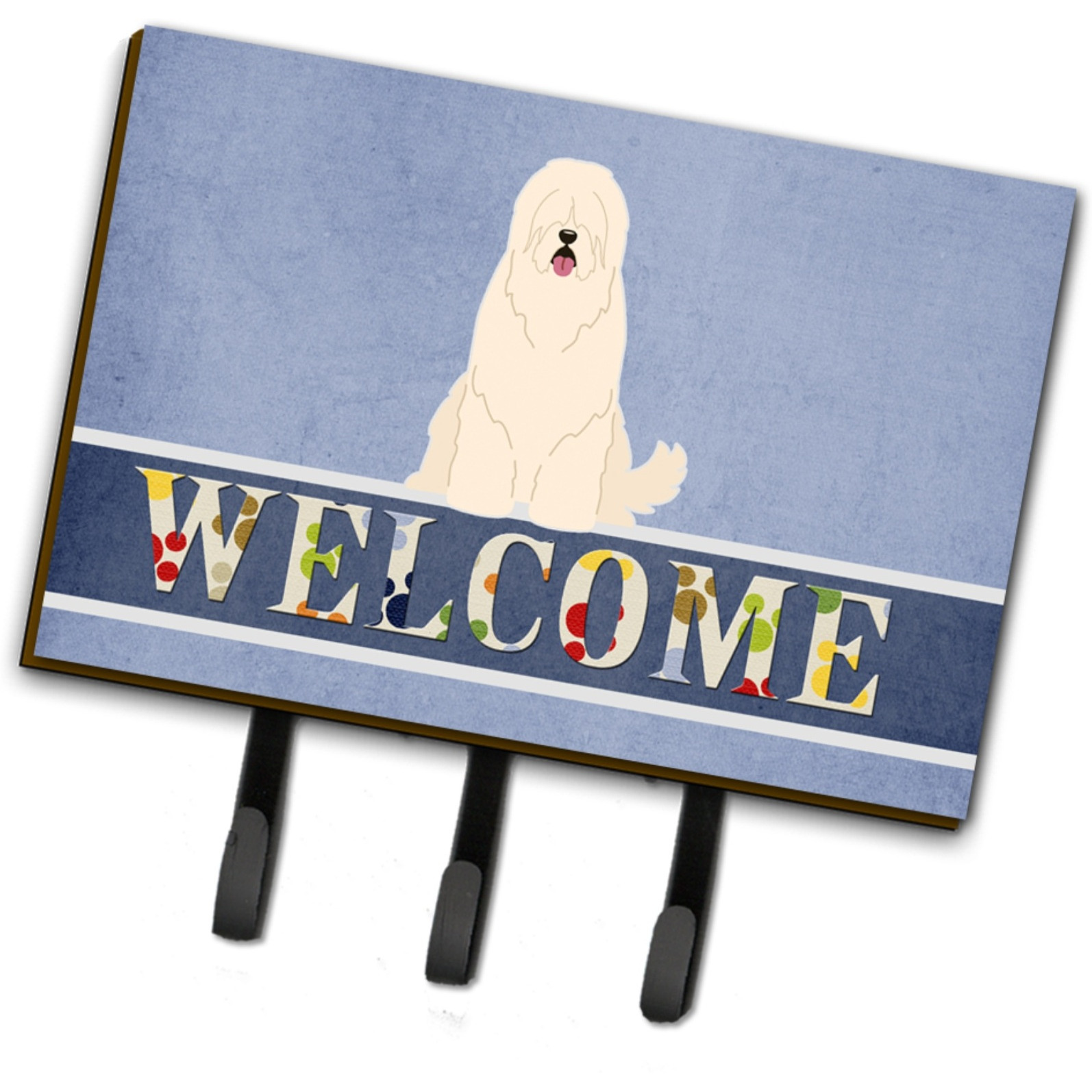 &quotCaroline's Treasures South Russian Sheepdog Welcome Wall Hook, Triple, Multicolor"