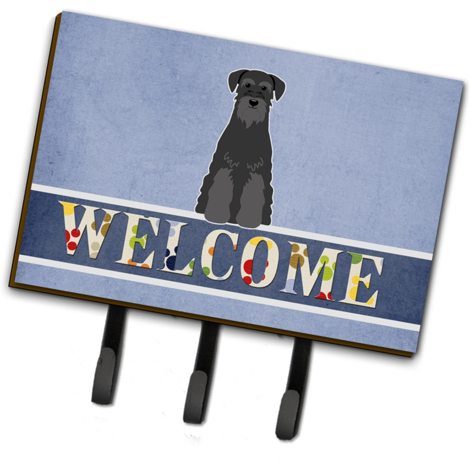 &quotCaroline's Treasures Standard Schnauzer Black Welcome Wall Hook, Triple, Multicolor"