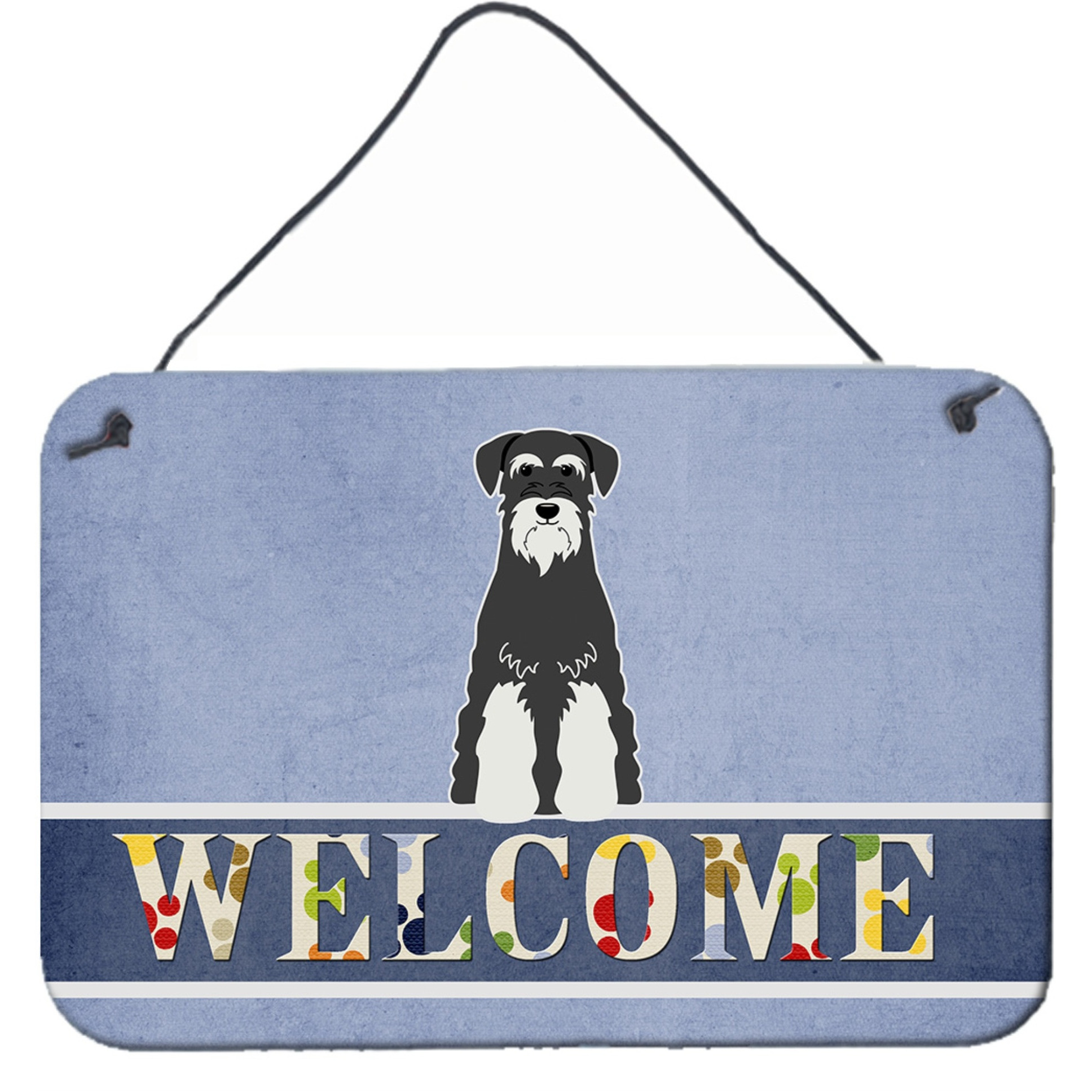 &quotCaroline's Treasures Standard Schnauzer Salt and Pepper Metal Print, 8 x 12, Welcome"