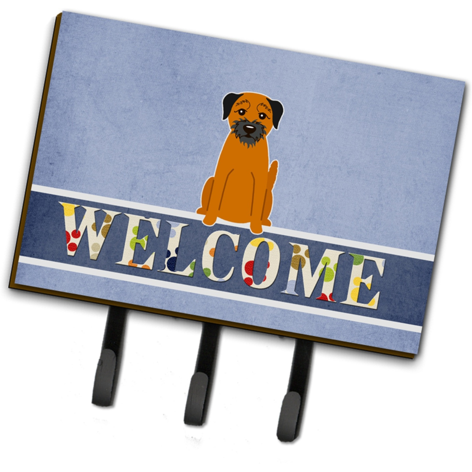 &quotCaroline's Treasures Welcome Border Terrier Wall Hook, Triple"
