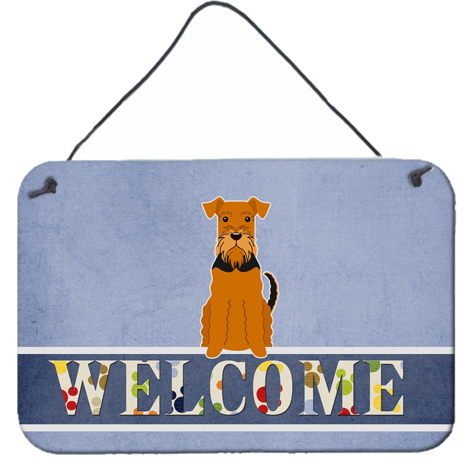 &quotCaroline's Treasures Welcome Airedale Metal Print, 8 x 12"