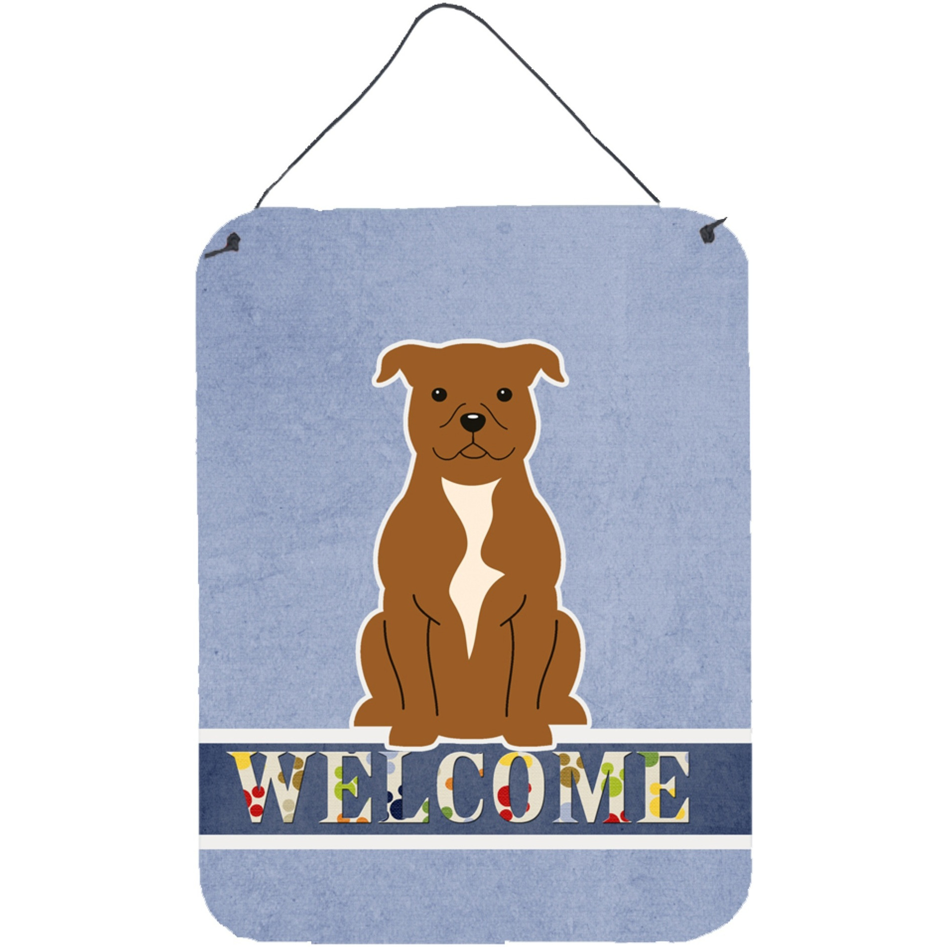 &quotCaroline's Treasures Staffordshire Bull Terrier Brown Metal Print, 16 x 12, Multicolor"