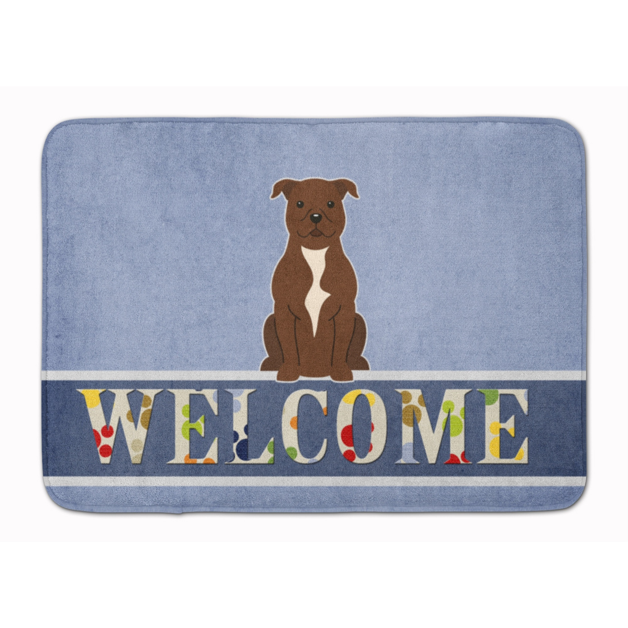 &quotCaroline's Treasures Staffordshire Bull Terrier Chocolate Floor Mat, 19 x 27, Multicolor"
