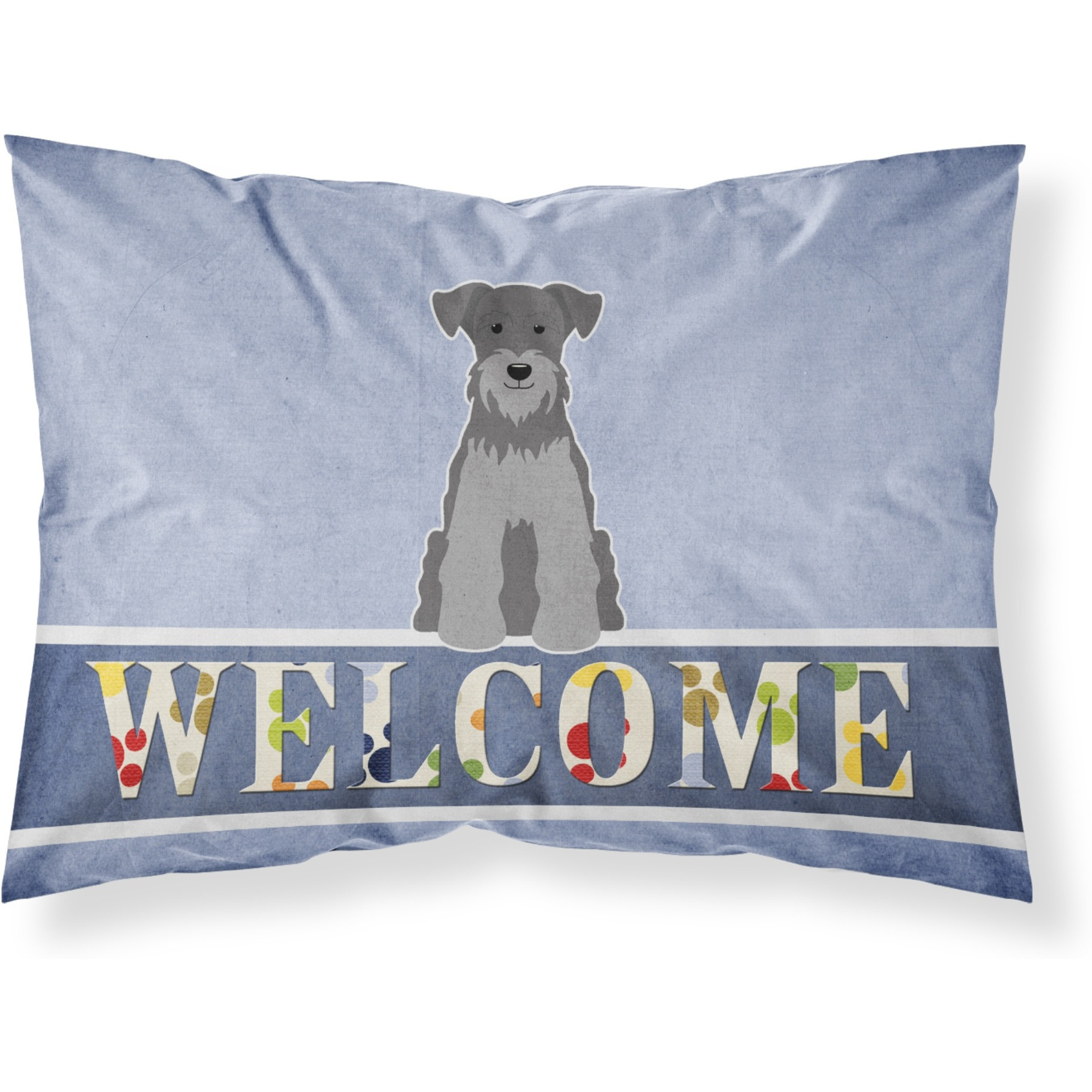 &quotCaroline's Treasures Miniature Schanuzer Black Silver Pillowcase, Standard, Welcome"