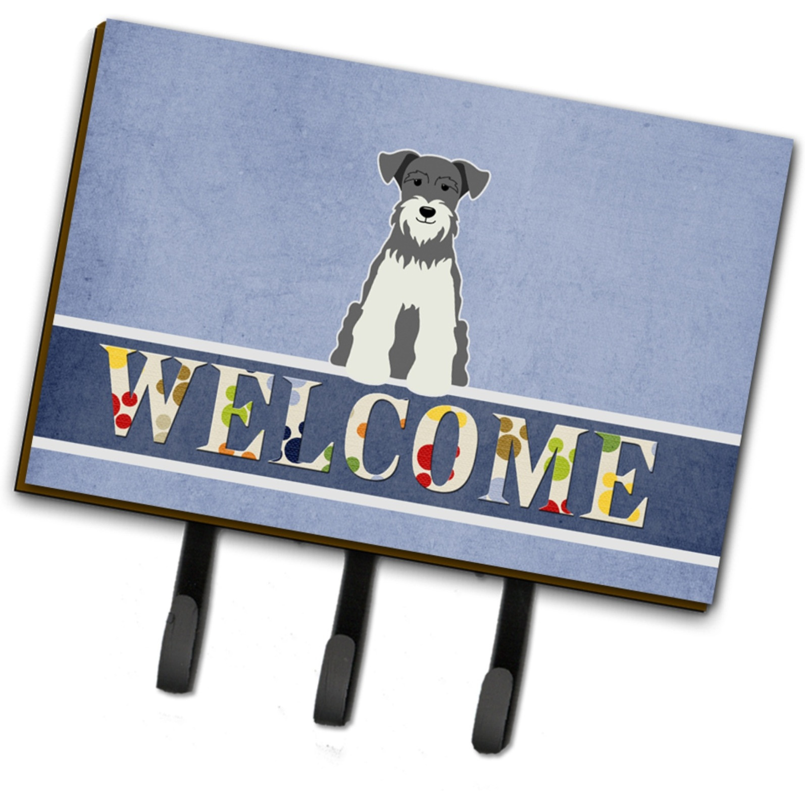 &quotCaroline's Treasures Miniature Schanuzer Salt and Pepper Wall Hook, Triple, Multicolor"