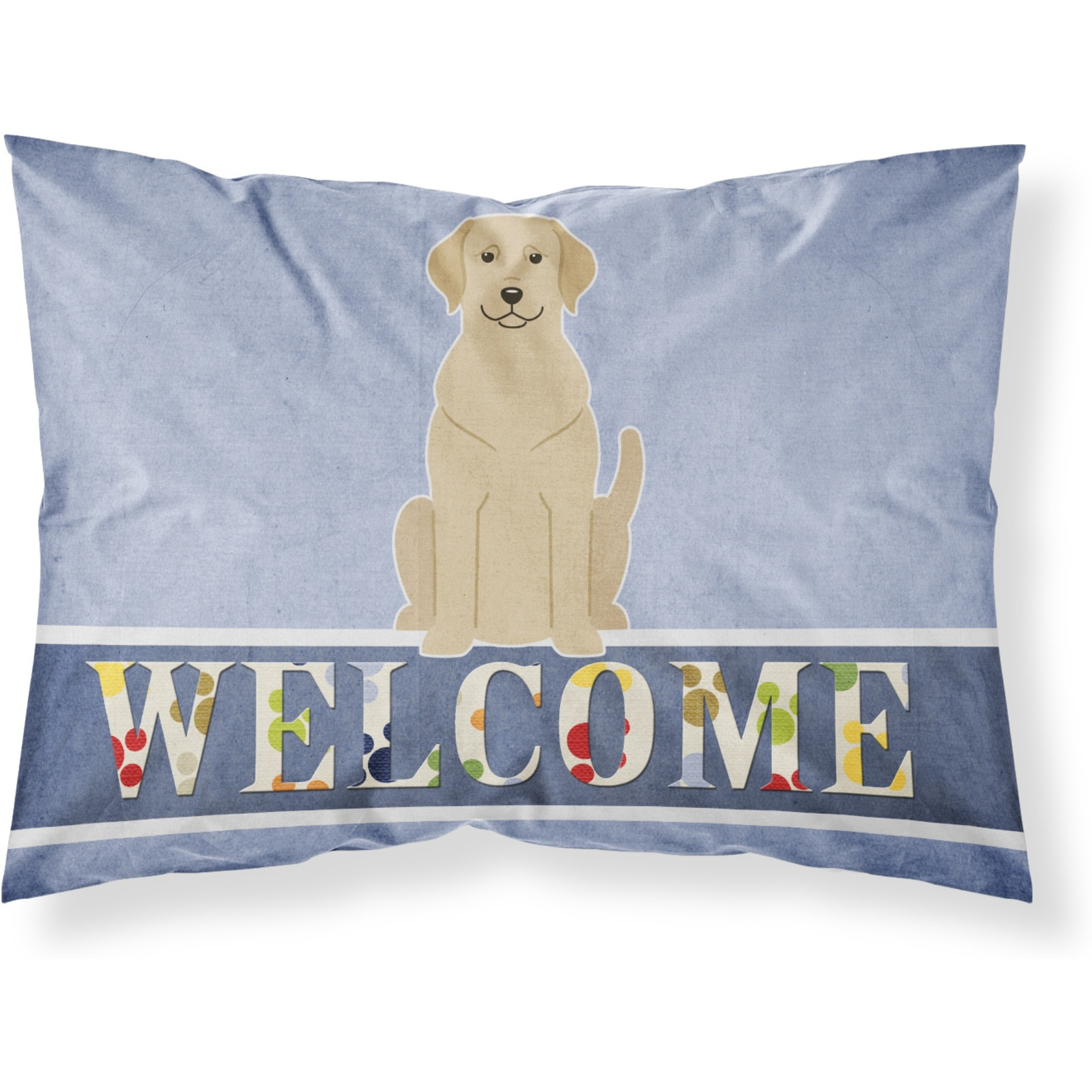 &quotCaroline's Treasures Yellow Labrador Welcome Printed, Polyester, 250 Thread count, Envelope closure Pillowcase, Standard, Multicolor"