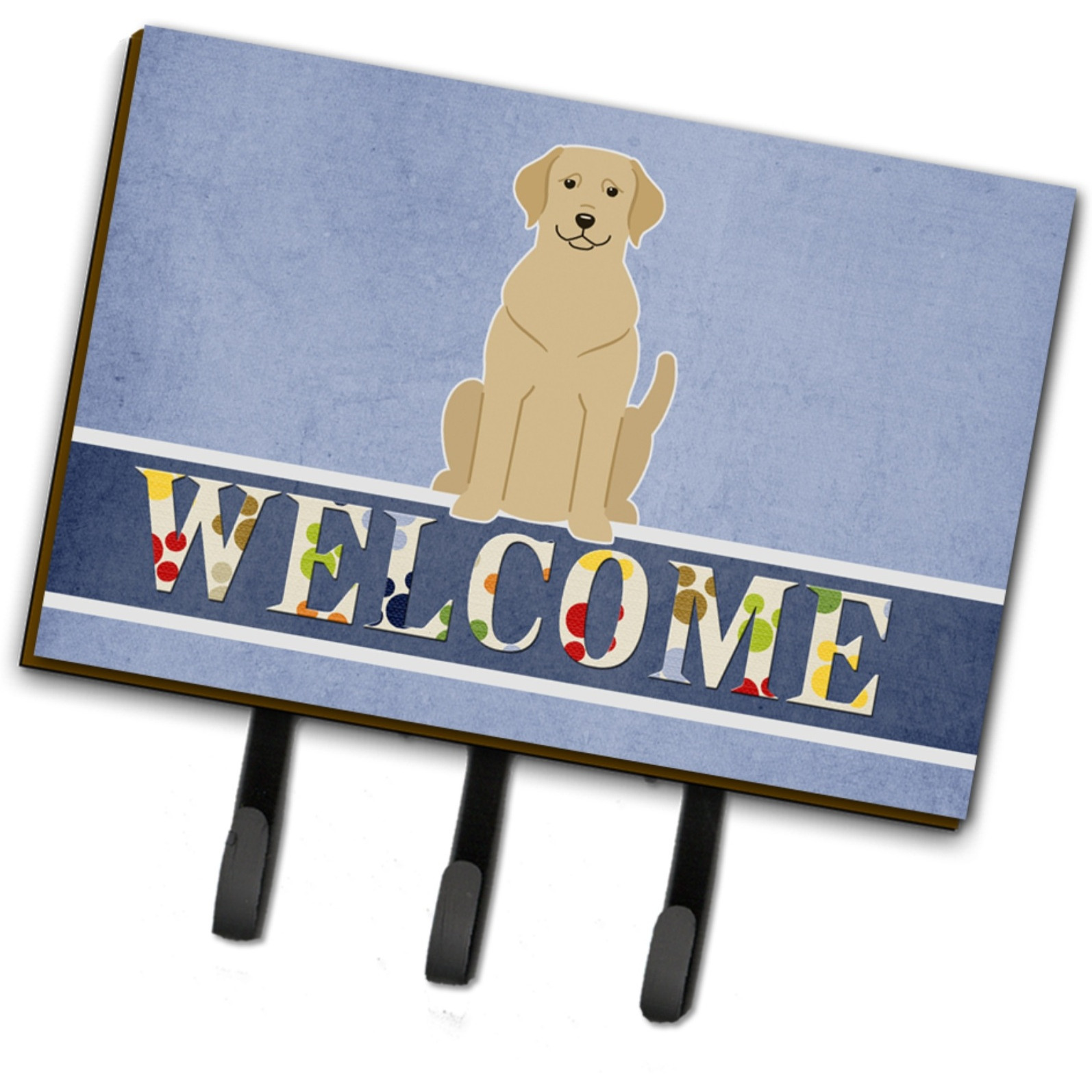 &quotCaroline's Treasures Yellow Labrador Welcome Wall Hook, Triple, Multicolor"