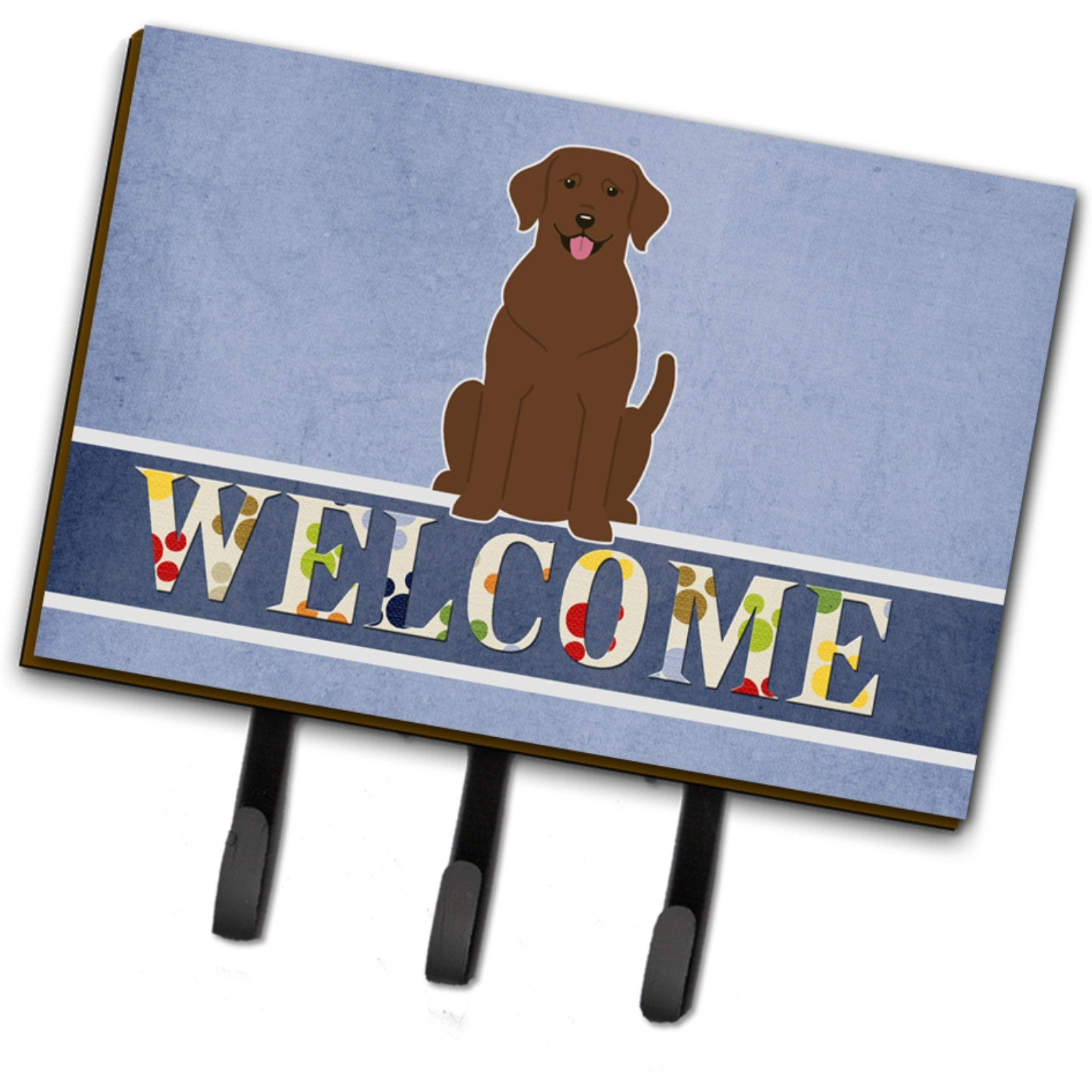 &quotCaroline's Treasures Welcome Chocolate Labrador Wall Hook, Triple"
