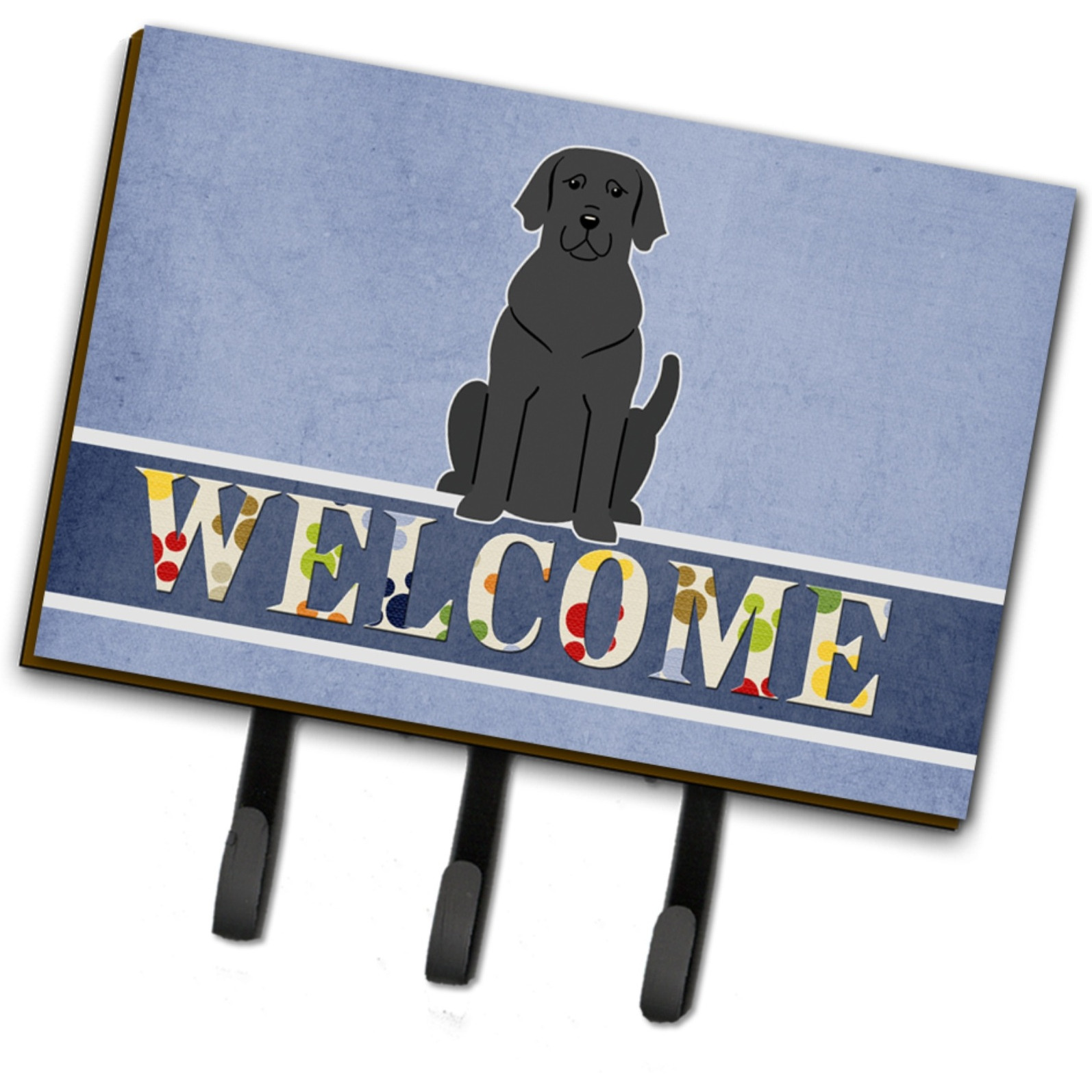 &quotCaroline's Treasures Black Labrador Welcome Wall Hook, Triple, Multicolor"