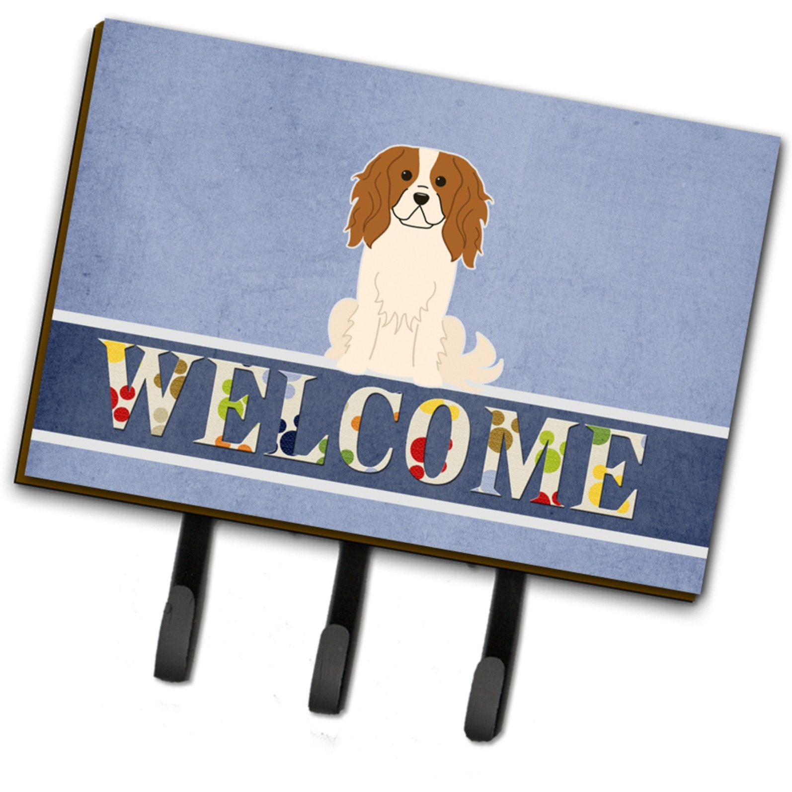 &quotCaroline's Treasures Cavalier Spaniel Welcome Wall Hook, Triple, Multicolor"